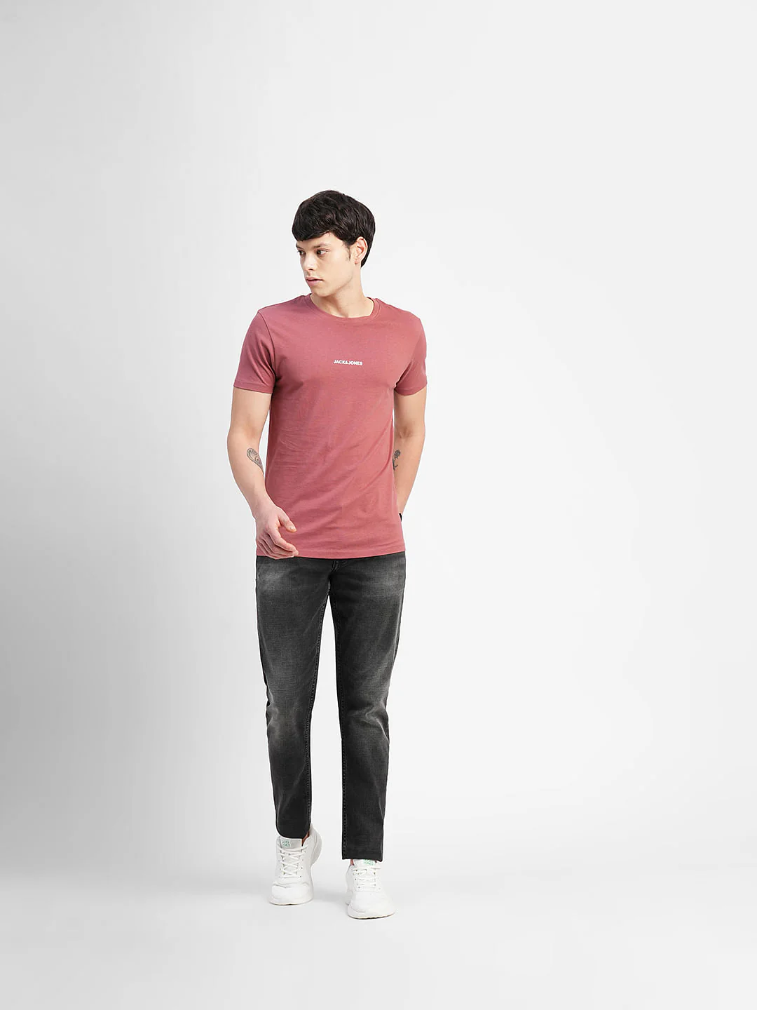 Red Logo Text Print Crew Neck T-shirt - Image 6