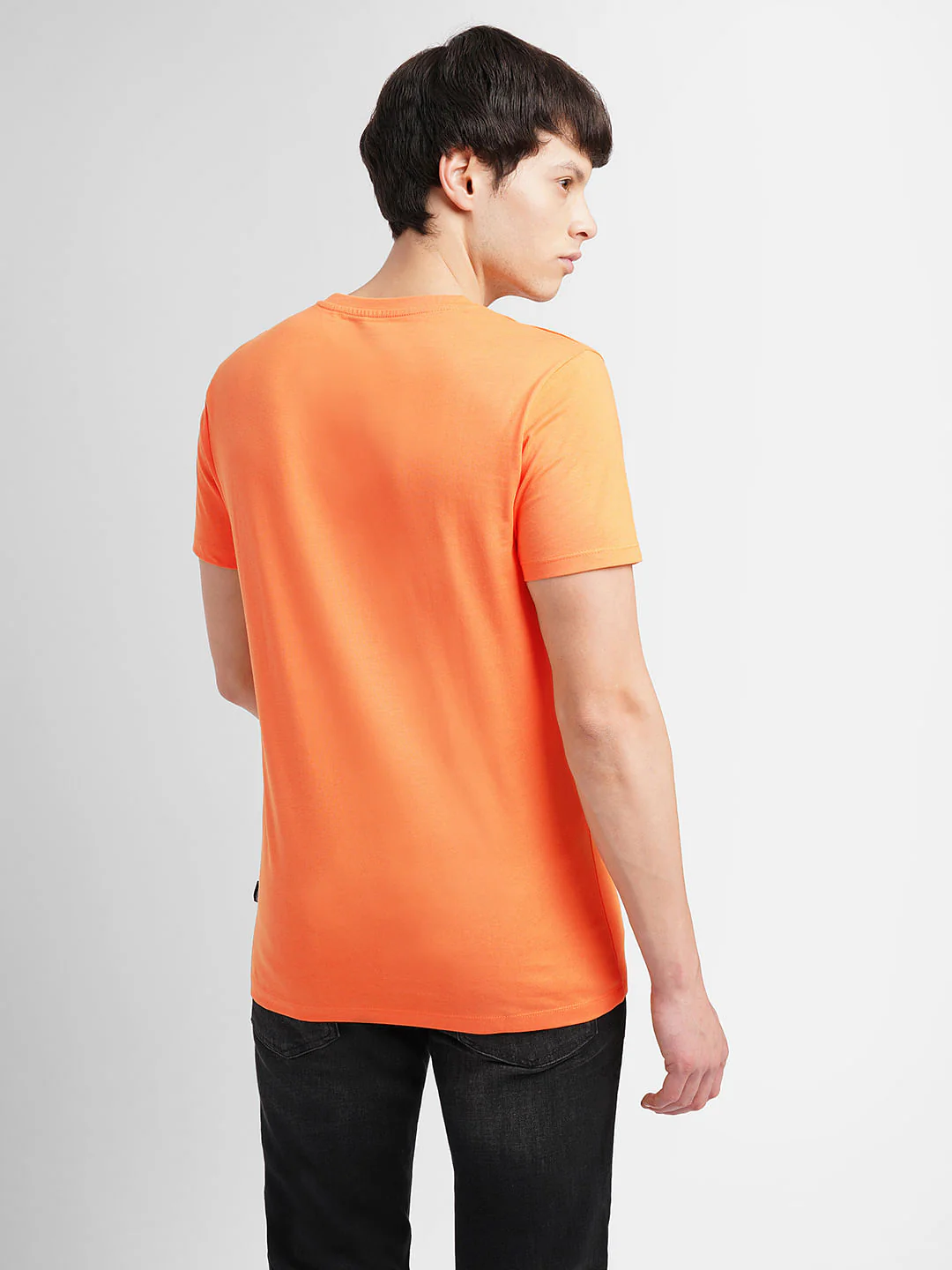 Orange Logo Print Crew Neck T-shirt - Image 4