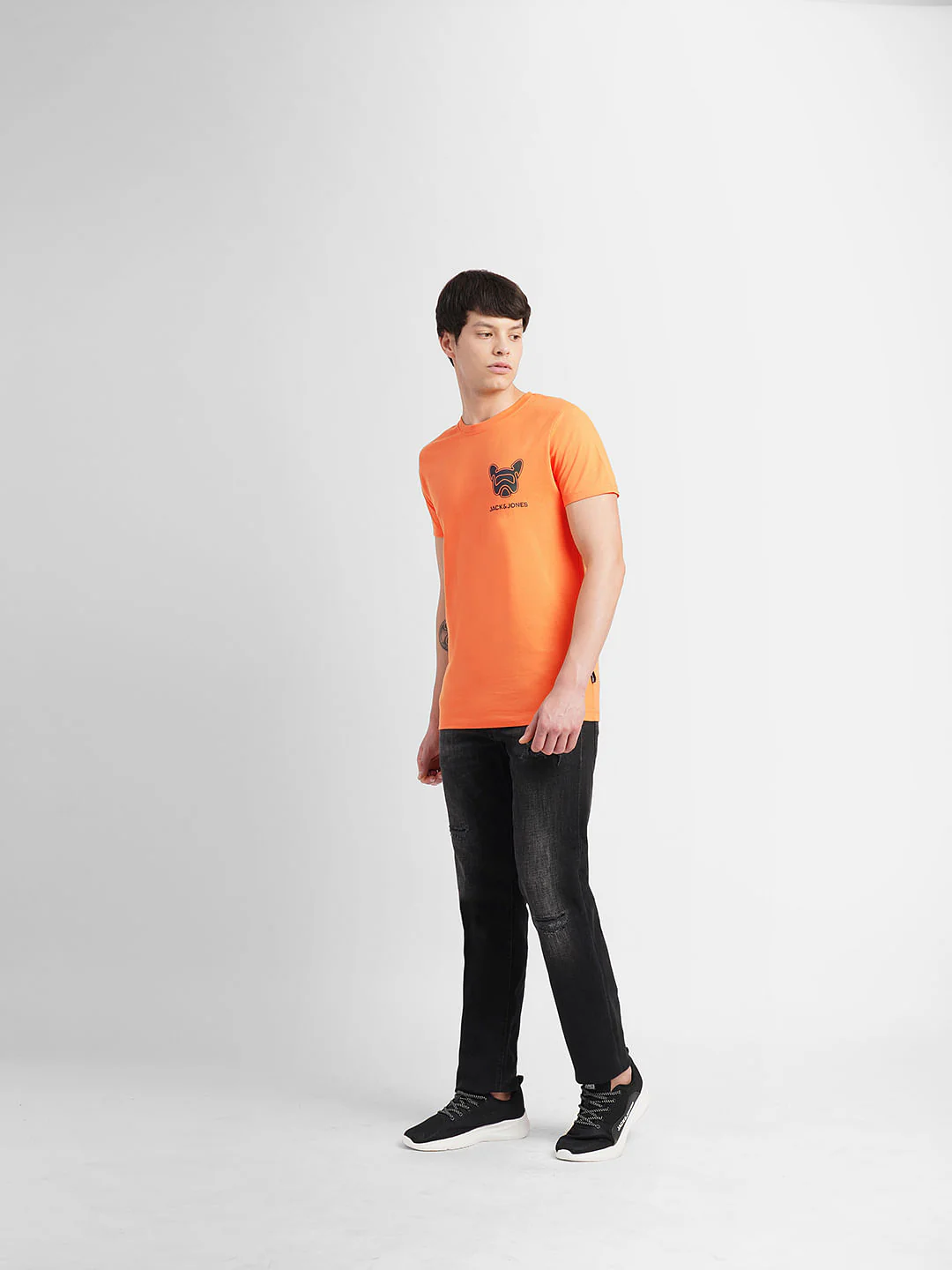 Orange Logo Print Crew Neck T-shirt - Image 6