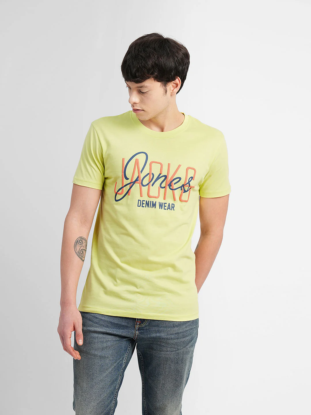 Green Typographic Logo Print Crew Neck T-shirt - Image 2