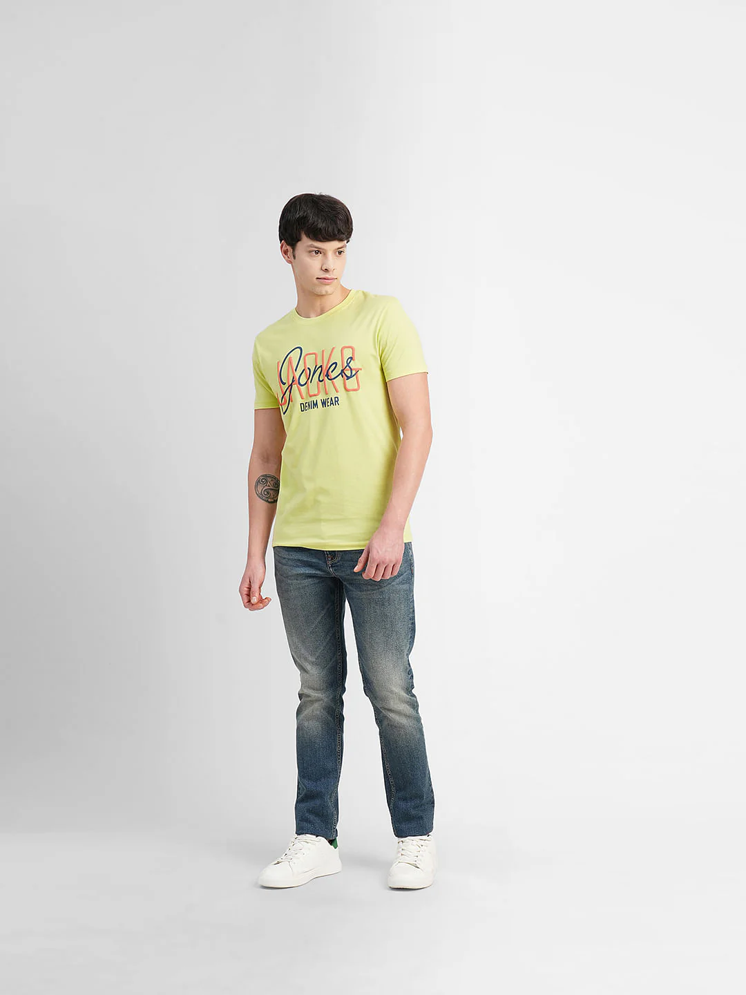 Green Typographic Logo Print Crew Neck T-shirt - Image 6