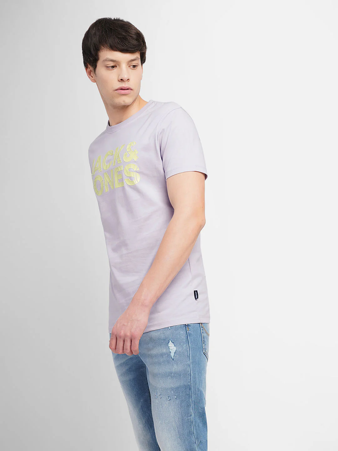 Lavender Logo Print Crew Neck T-shirt - Image 3