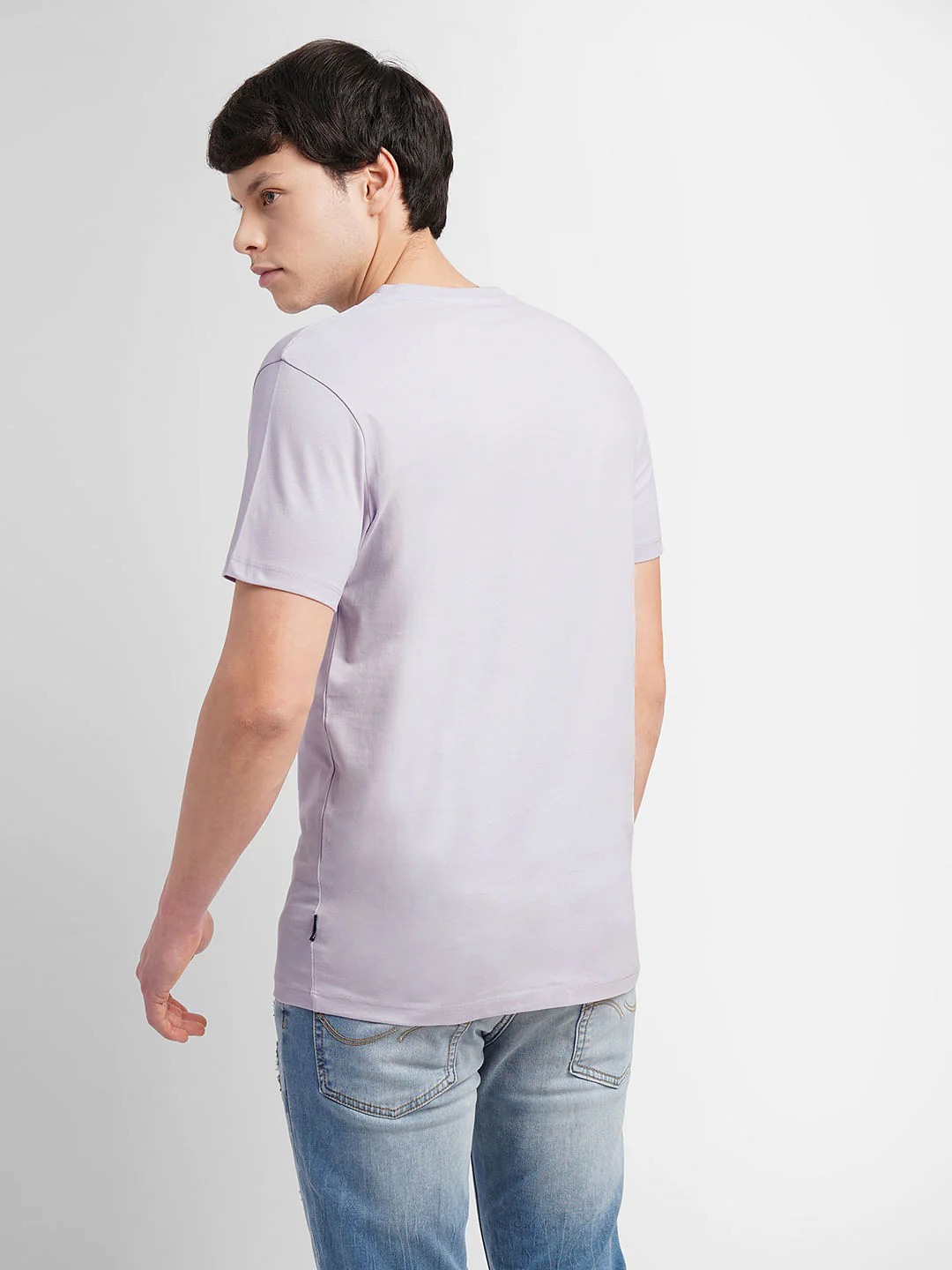 Lavender Logo Print Crew Neck T-shirt - Image 4
