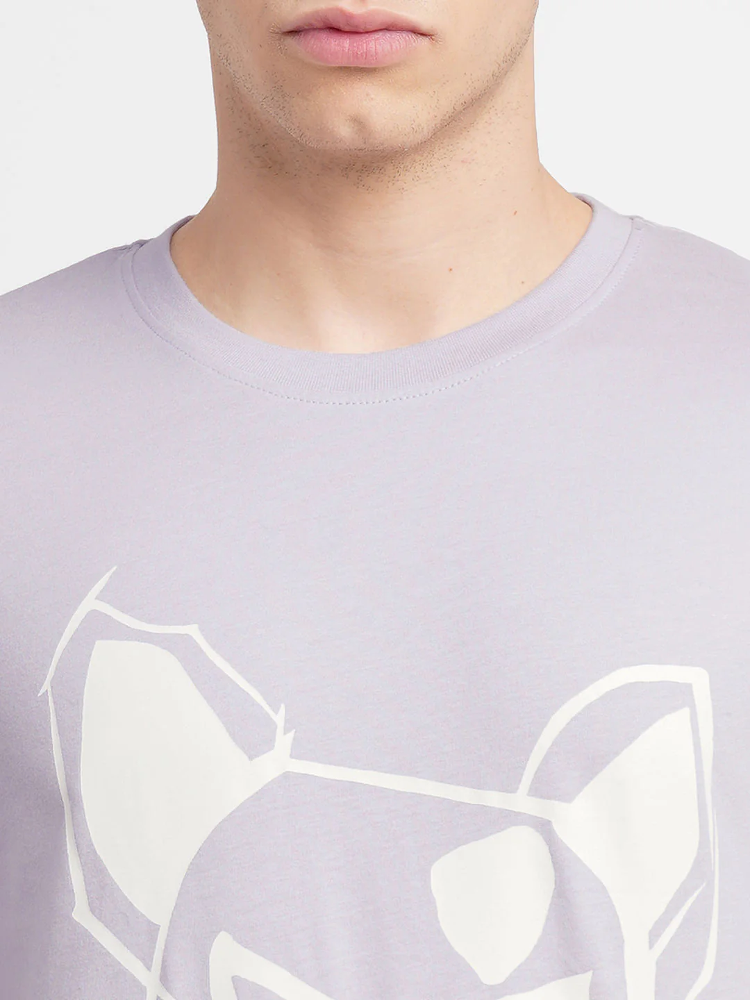 Lavender Logo Print Crew Neck T-shirt - Image 5
