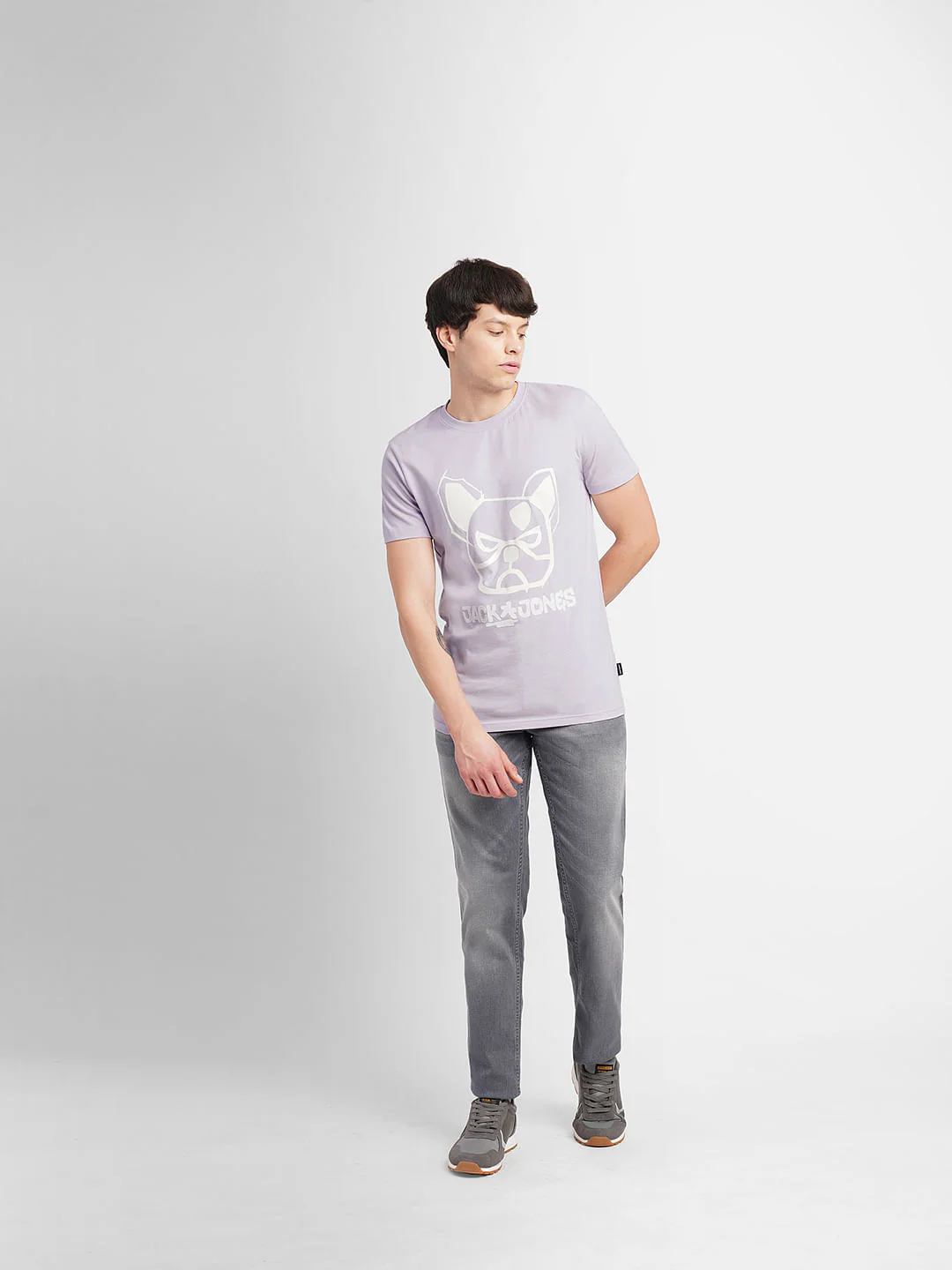 Lavender Logo Print Crew Neck T-shirt - Image 6
