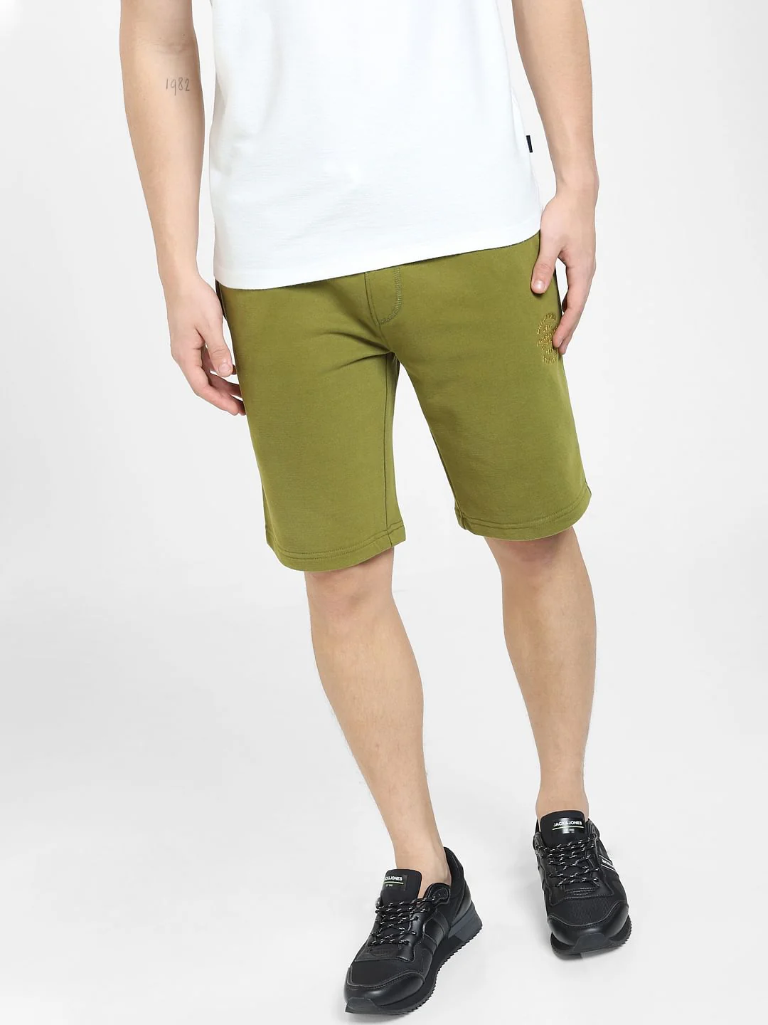 Green Mid Rise Sweatshorts - Image 2