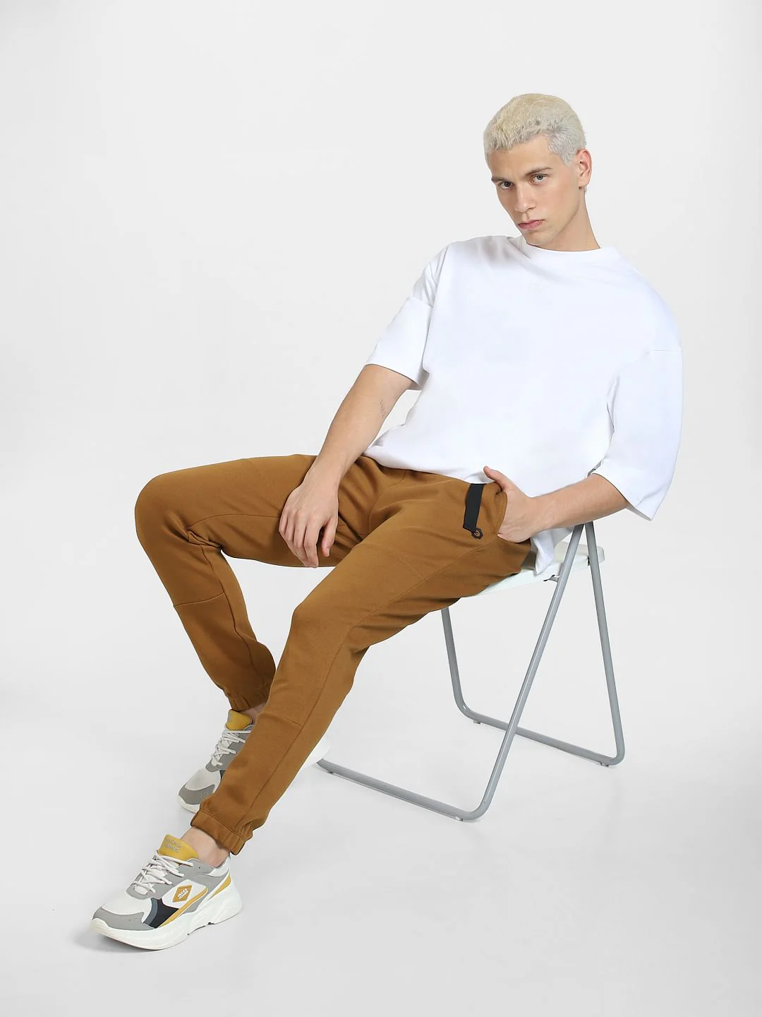 Brown Mid Rise Regular Fit Sweatpants