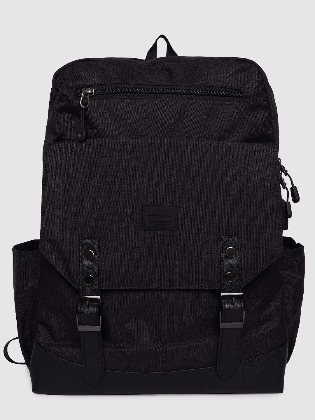 Black Solid Backpack