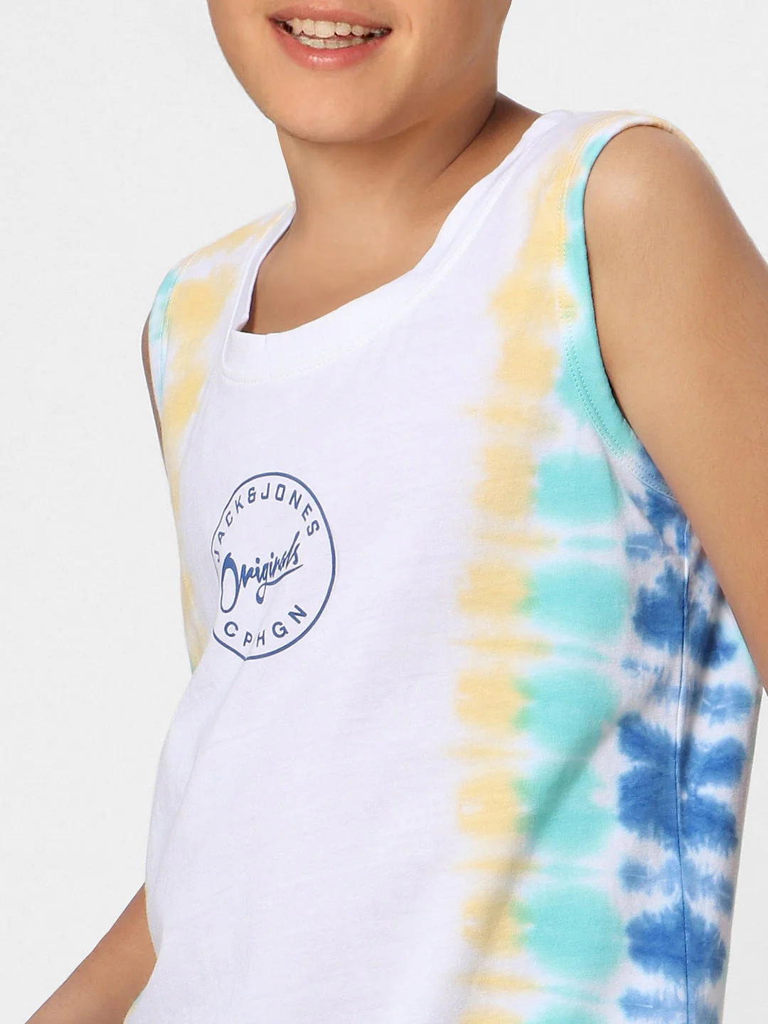 Boys White Sleeveless T-shirt - Image 5