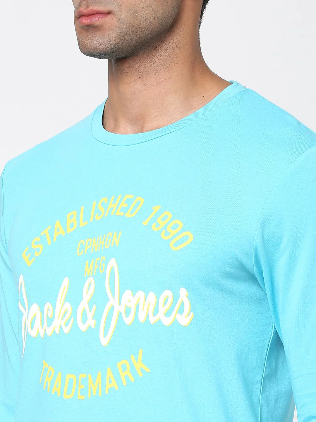 Blue Logo Print Full Sleeves T-shirt - Image 4