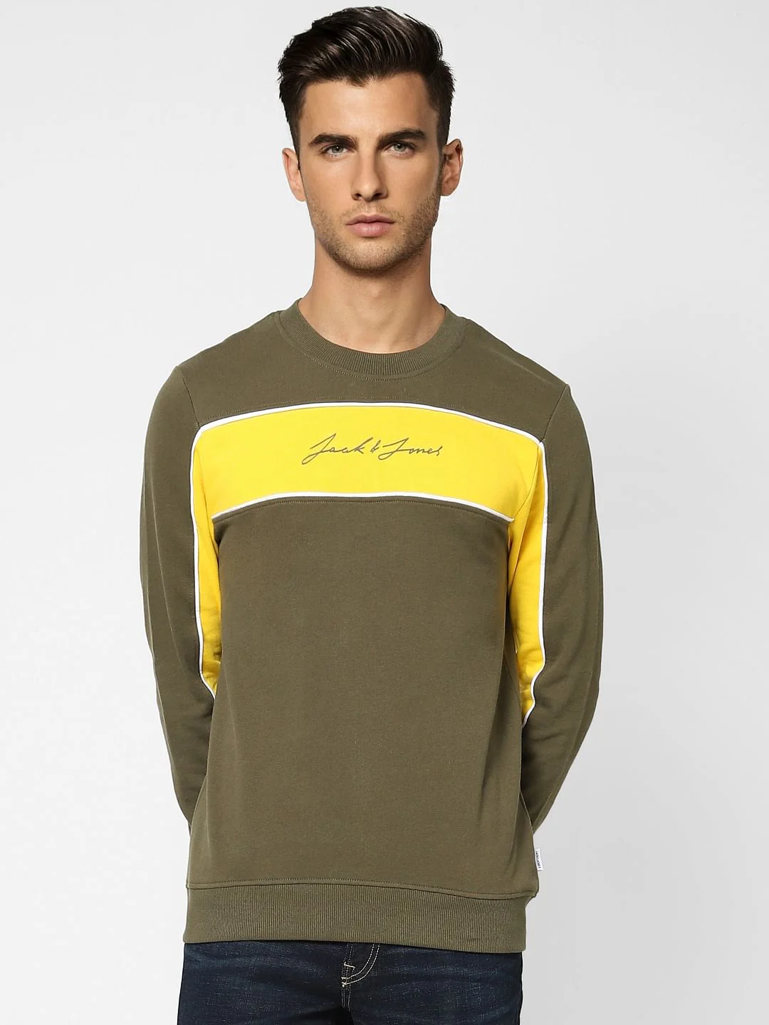 Green Colourblocked Sweatshirt - Image 2