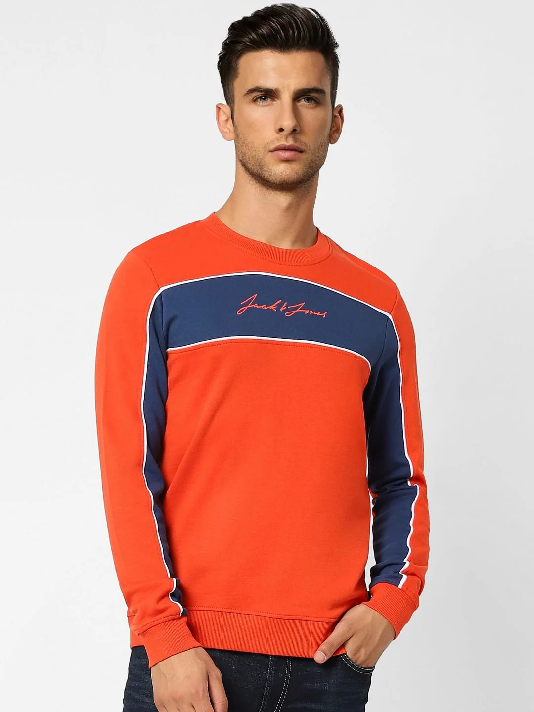 Red Colourblocked Sweatshirt - Image 2