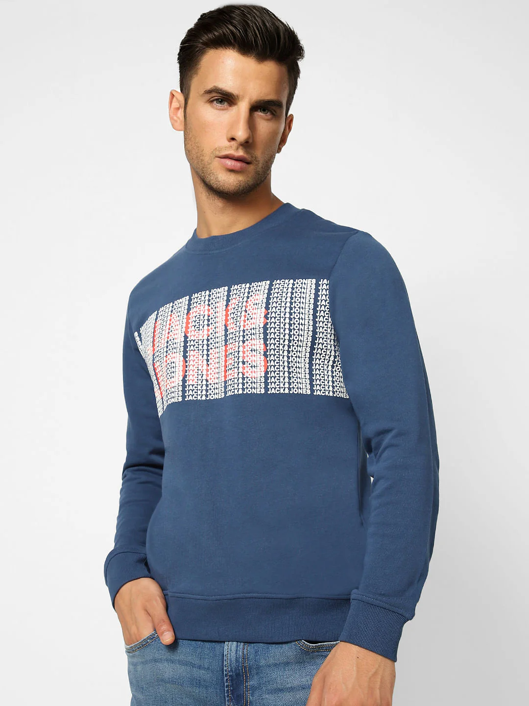 Blue Logo Print Sweatshirt - Image 2