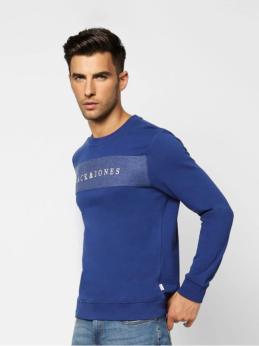 Blue Logo Print Sweatshirt - Image 3