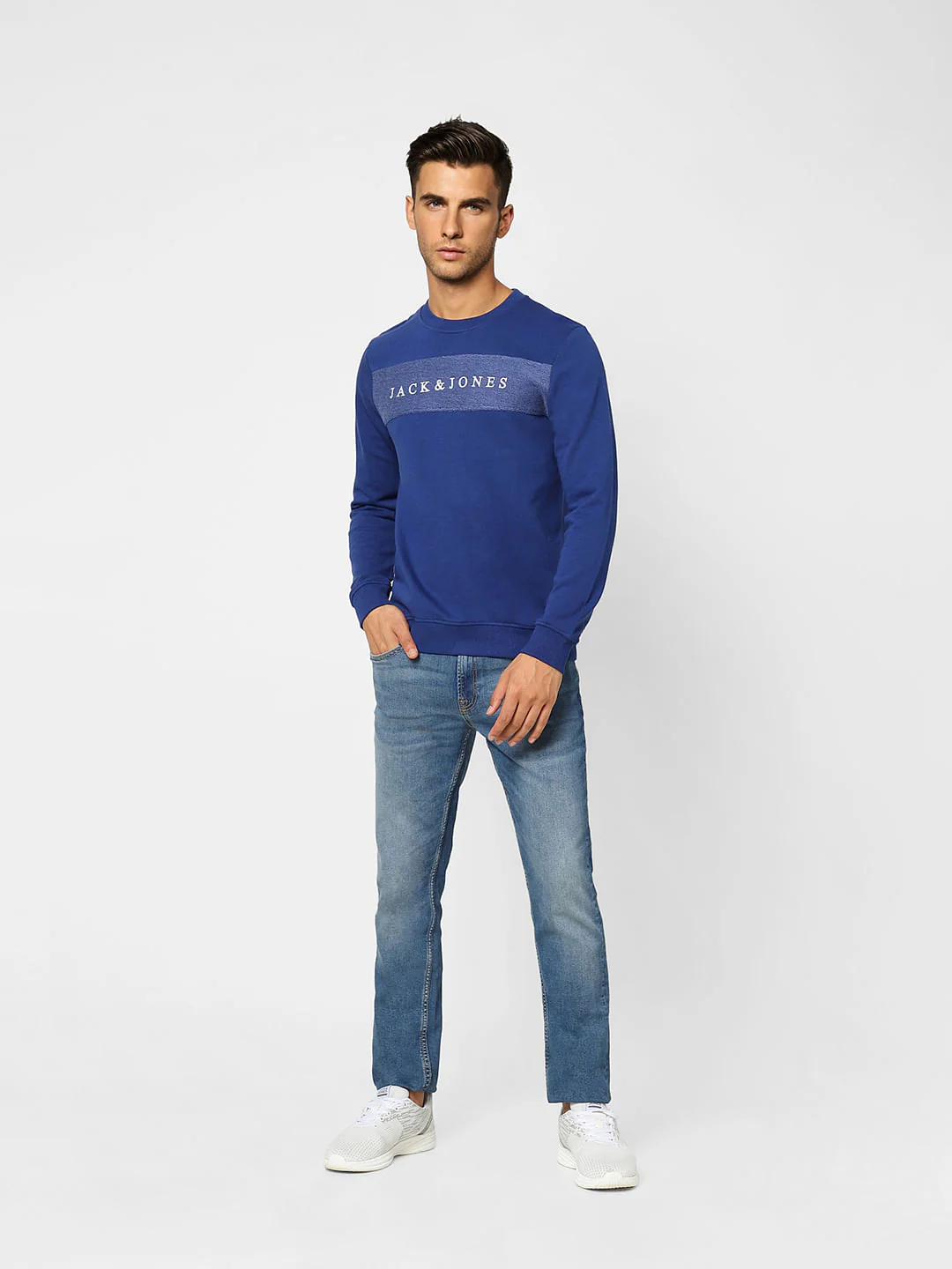 Blue Logo Print Sweatshirt - Image 6