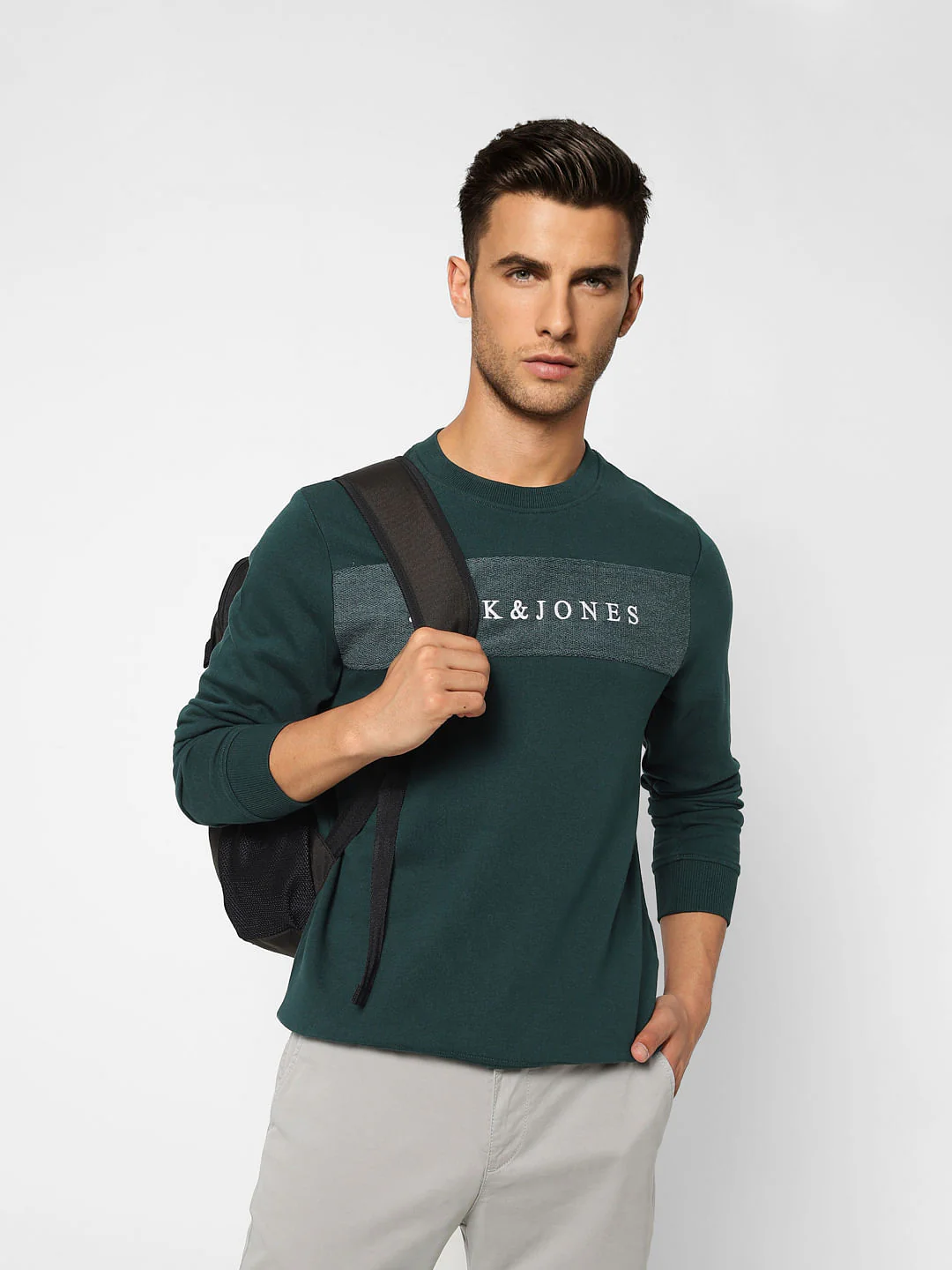 Green Logo Print Sweatshirt