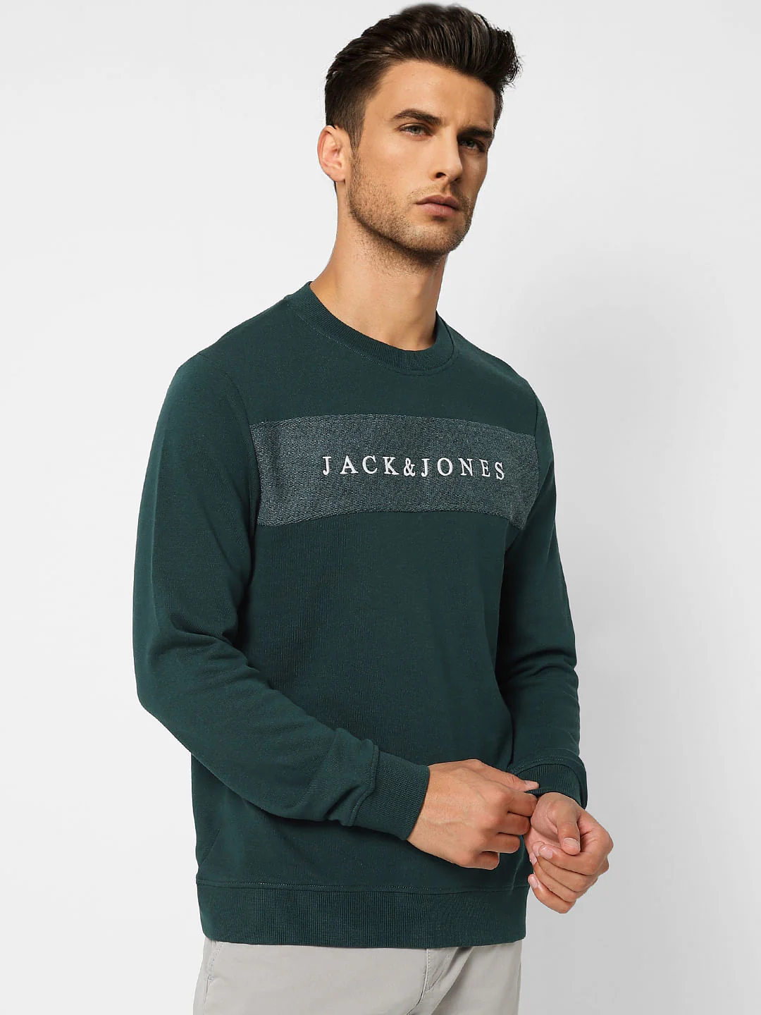 Green Logo Print Sweatshirt - Image 3
