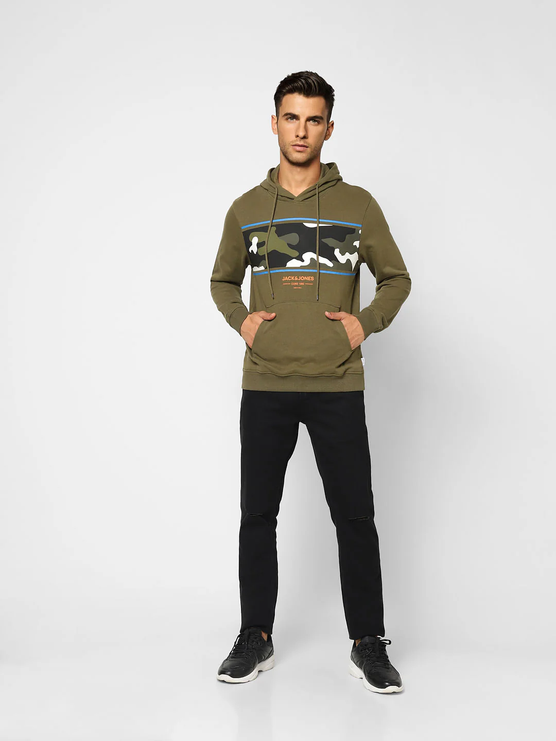 Green Camo Print Hooded Sweatshirt - Image 6