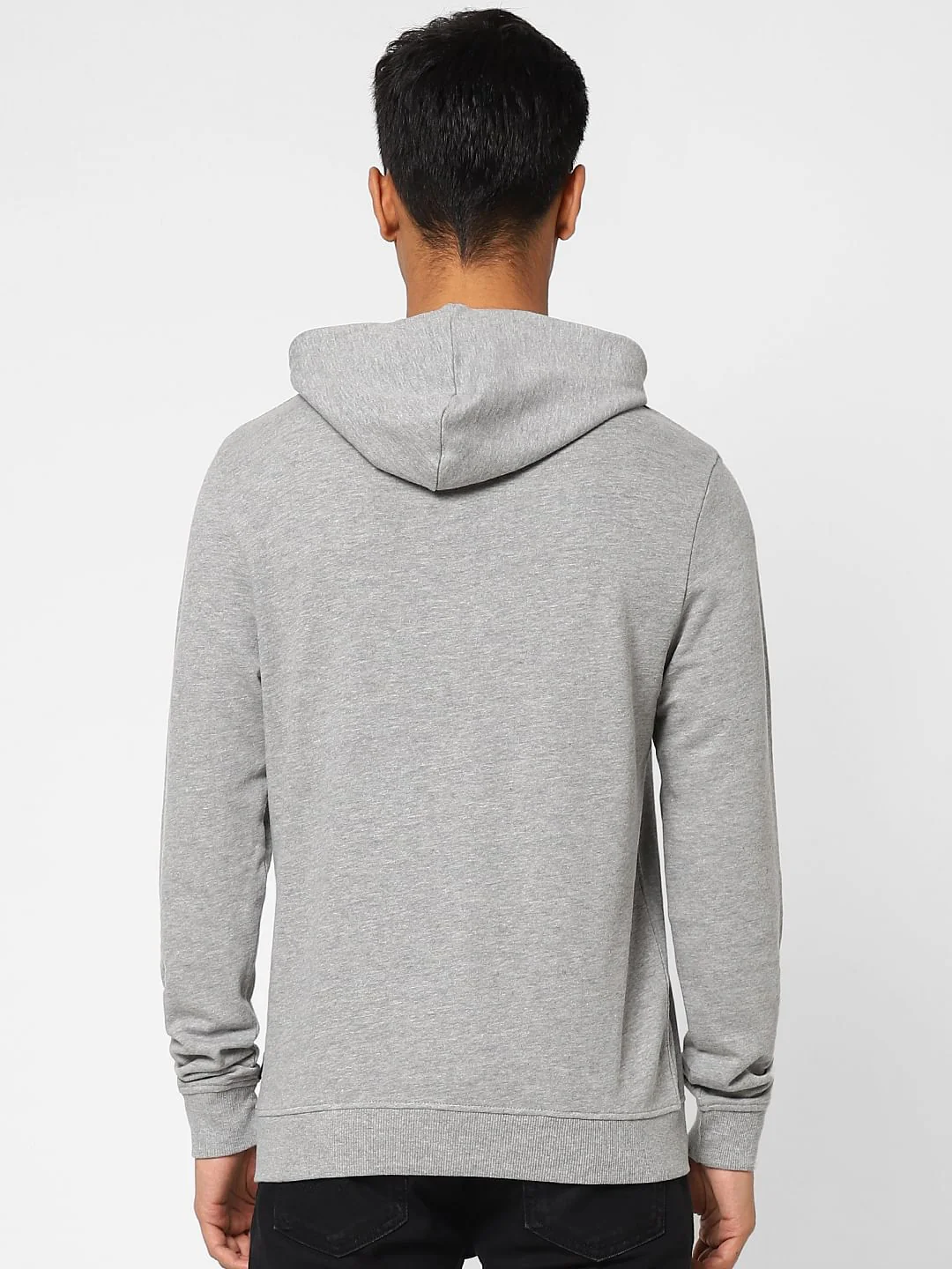 Grey Logo Print Hooded Sweatshirt - Image 4