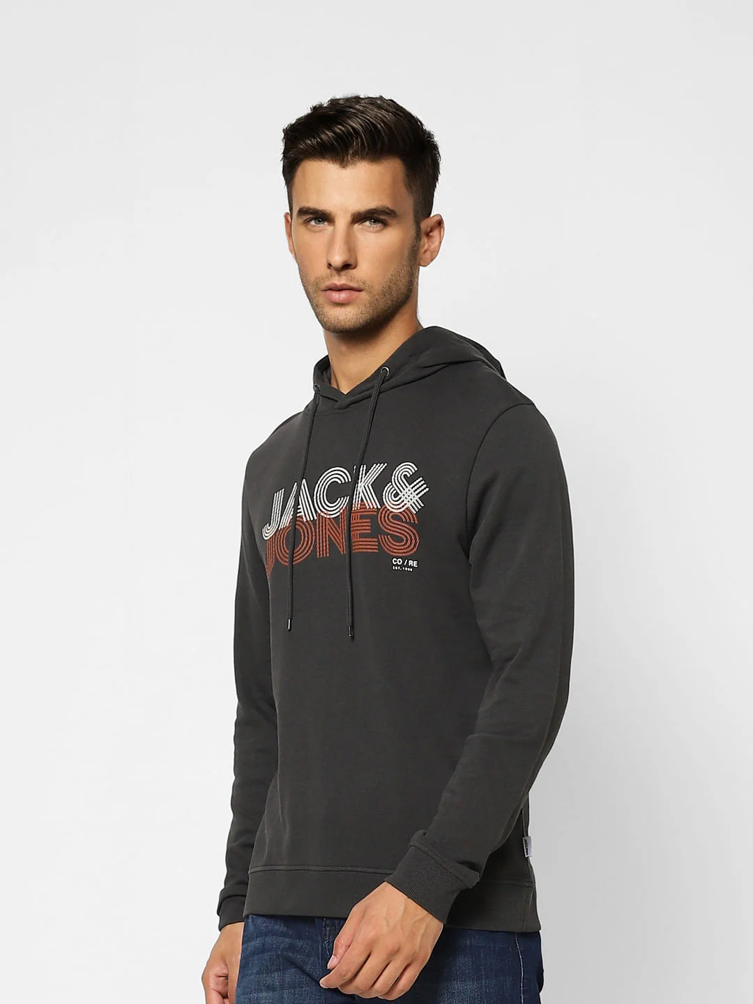 Black Logo Print Hooded Sweatshirt - Image 3