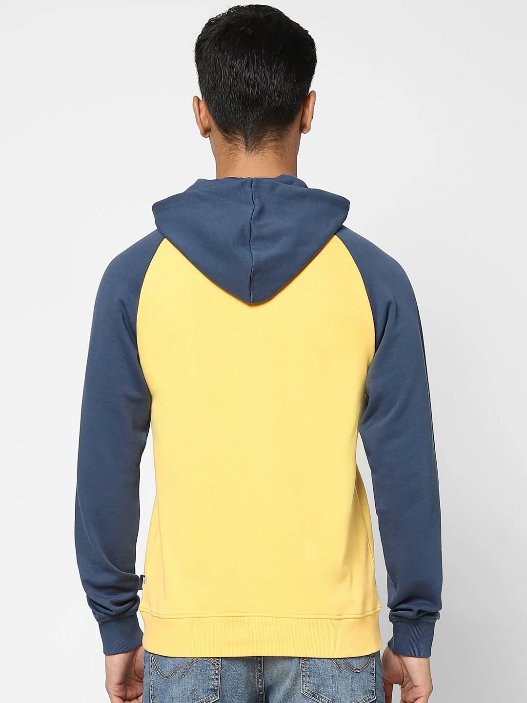 Yellow Colourblocked Hooded Sweatshirt - Image 4