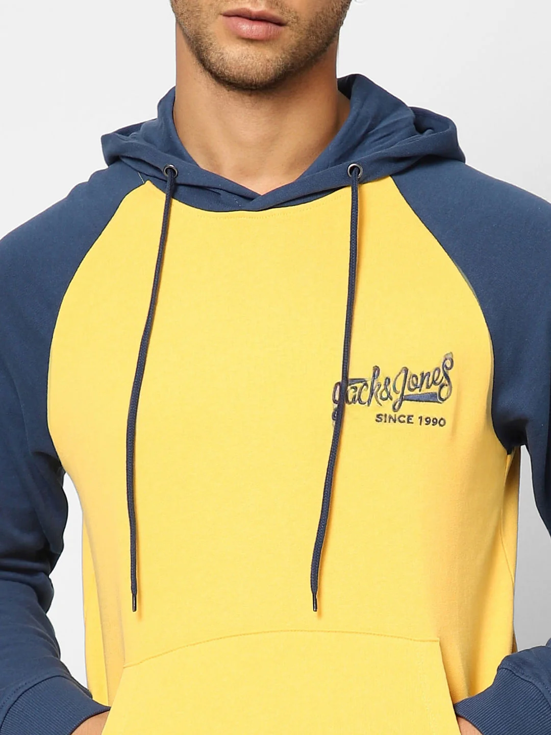 Yellow Colourblocked Hooded Sweatshirt - Image 5
