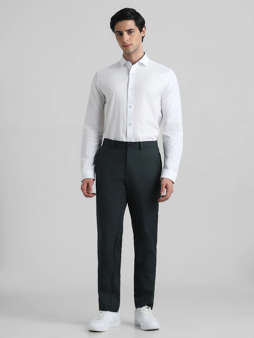 White Dobby Full Sleeves Formal Shirt - Image 6
