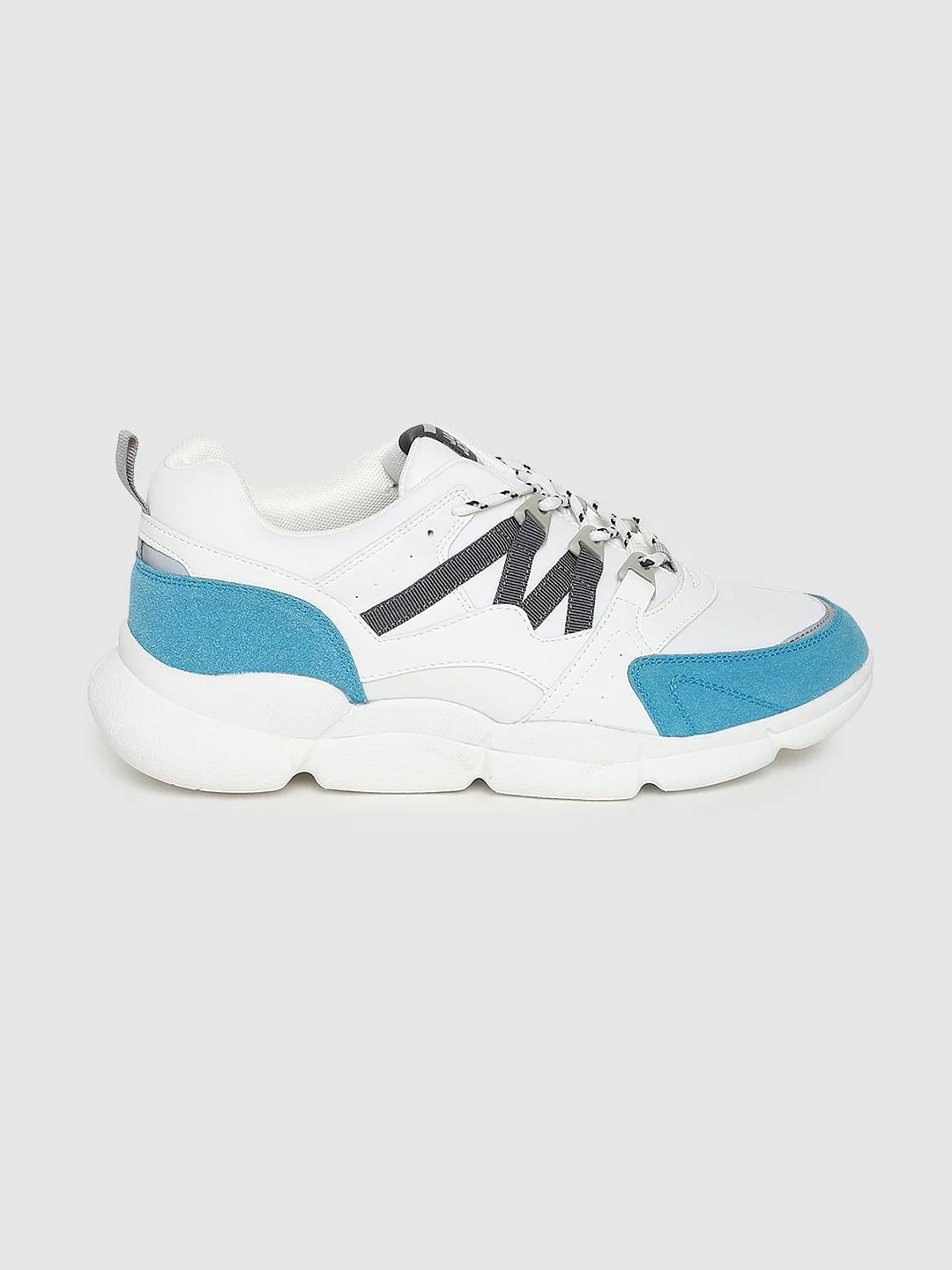 White Colourblocked Sneakers
