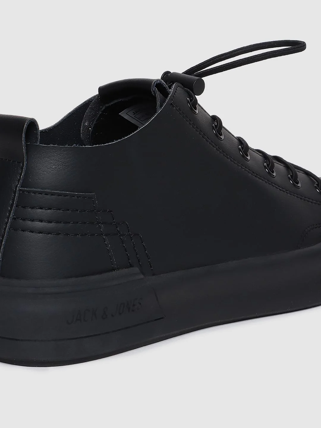 Black Leather Sneakers - Image 5