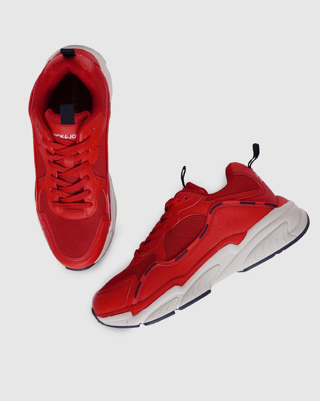 Red Lace Up Sneakers - Image 5