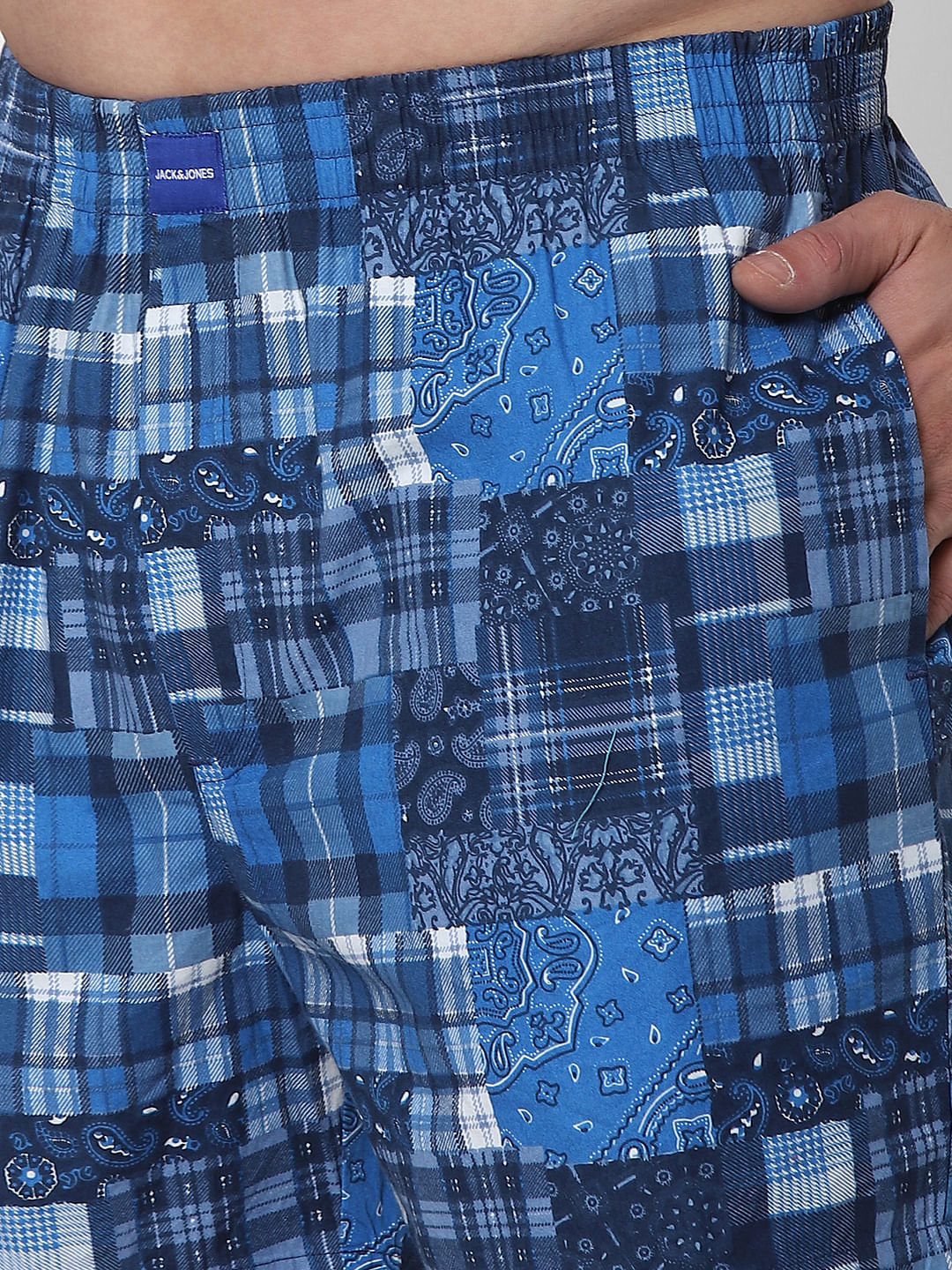 Blue Check Paisley Print Boxers - Image 4