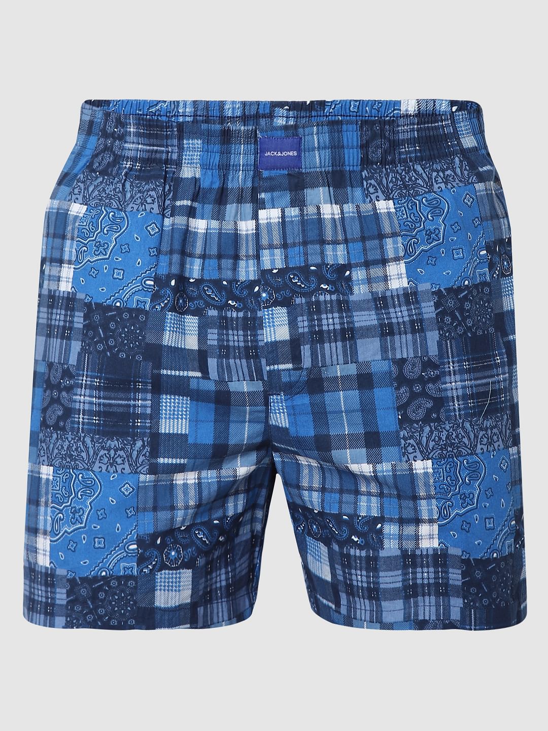 Blue Check Paisley Print Boxers - Image 5