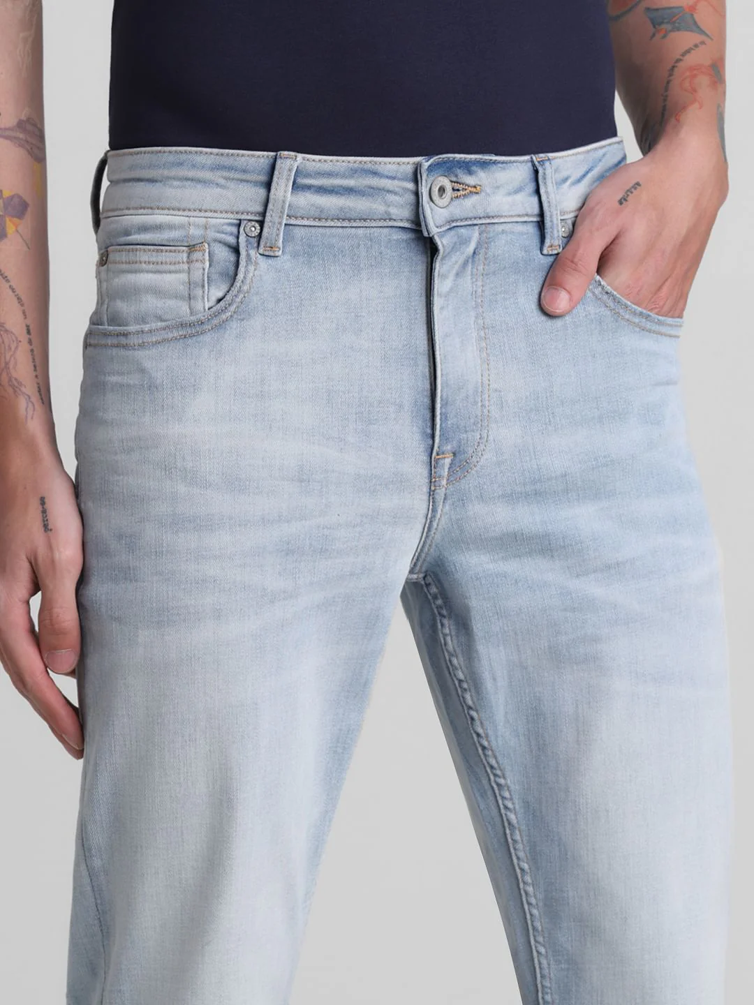Light Blue Low Rise Glenn Slim Fit Jeans - Image 4
