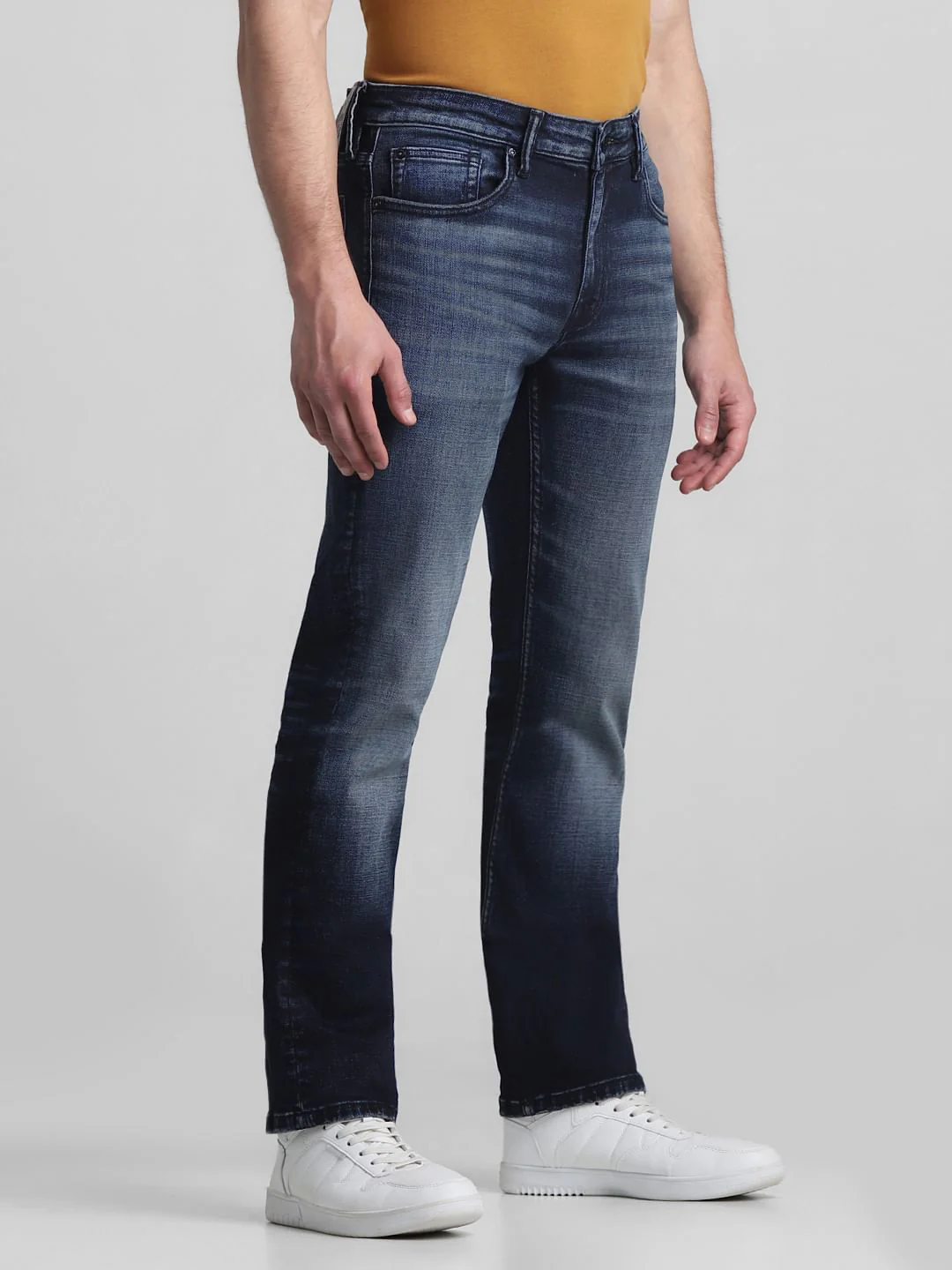 Dark Blue Mid Rise Clark Regular Fit Jeans - Image 2