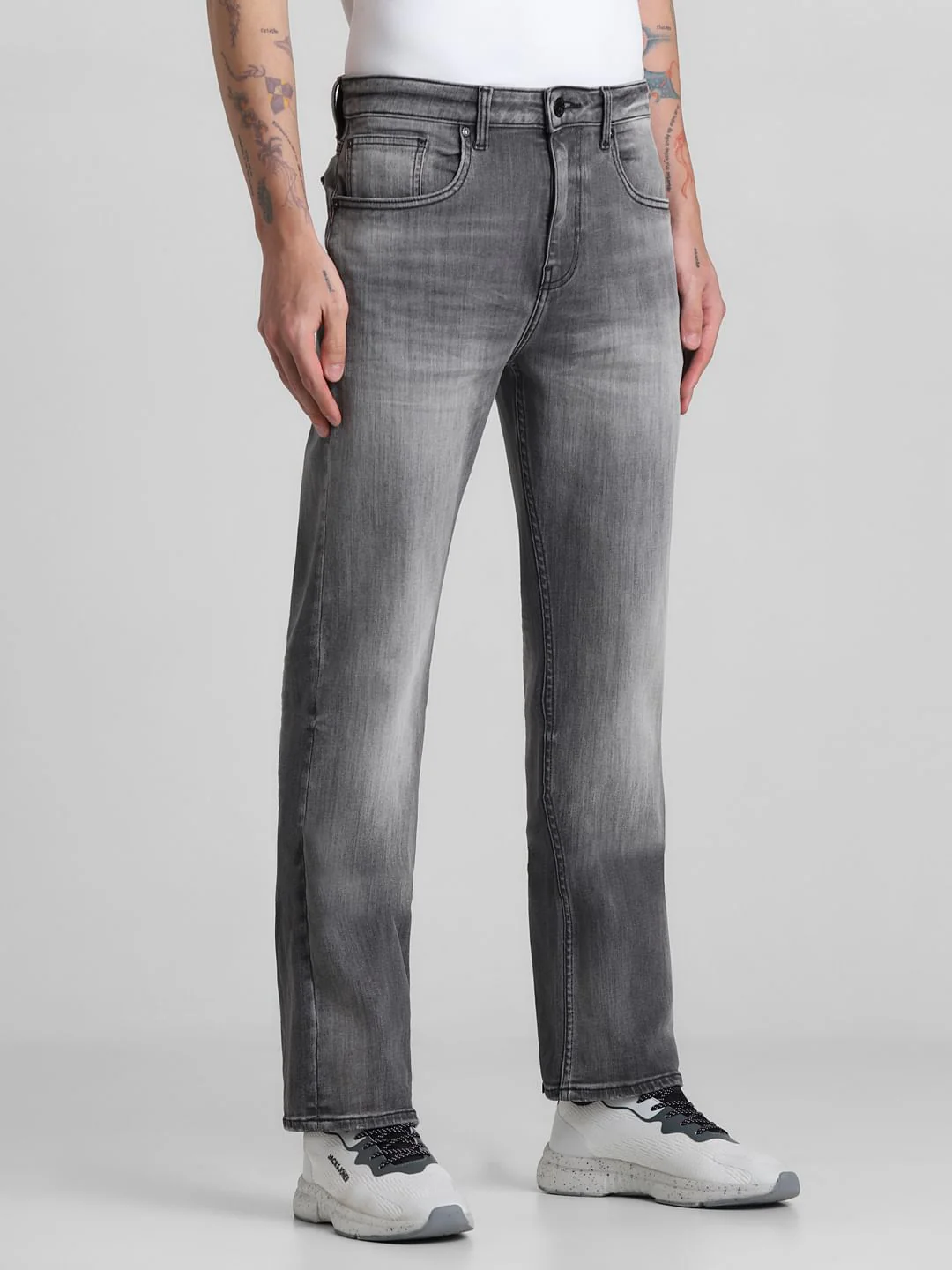 Black High Rise Washed Bootcut Jeans - Image 2