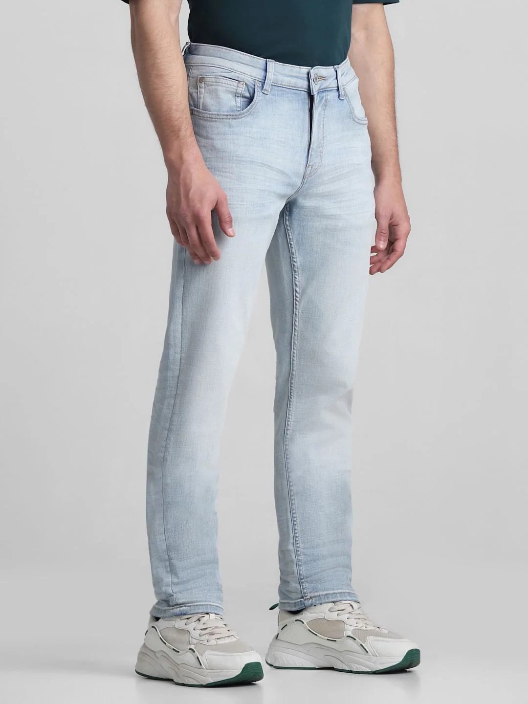Light Blue Mid Rise Clark Regular Fit Jeans - Image 2