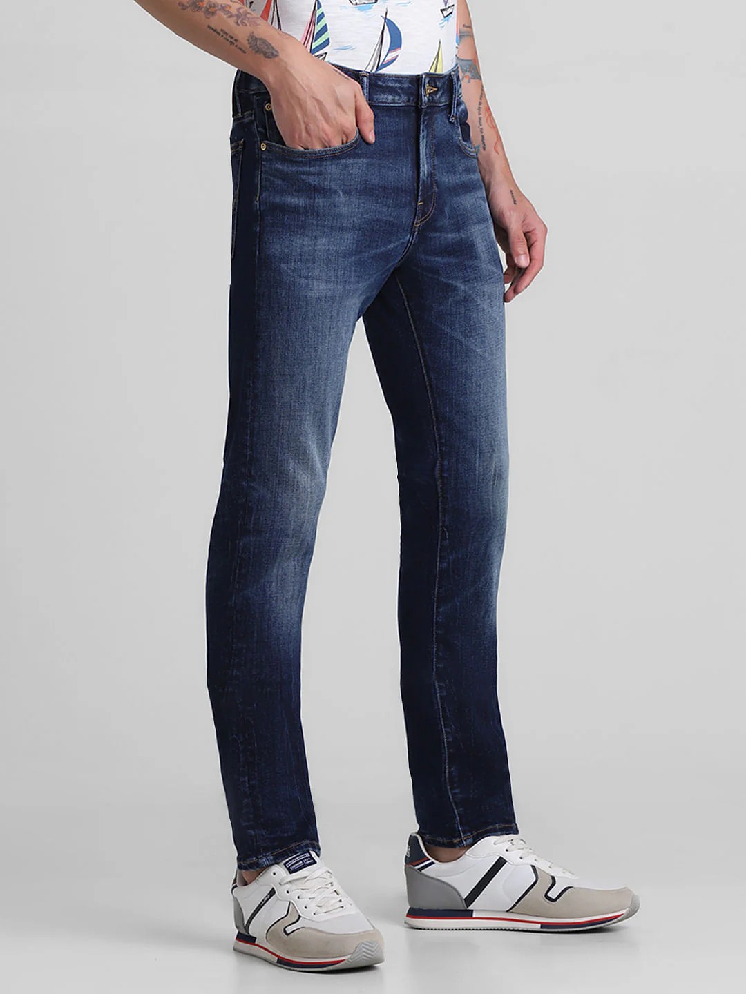 Dark Blue Low Rise Glenn Slim Fit Jeans - Image 2
