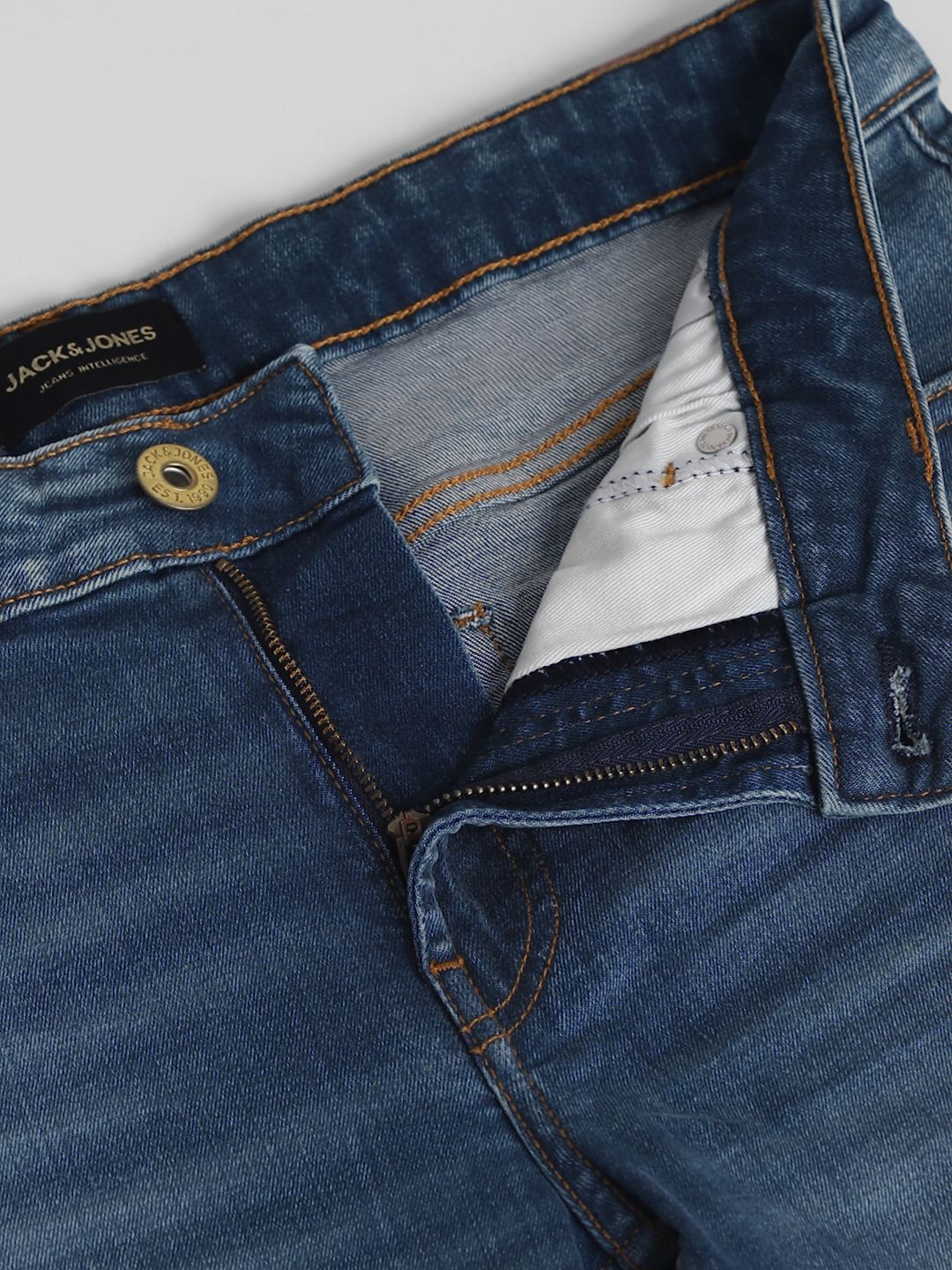 Dark Blue Mid Rise Brak Slim Fit Jeans - Image 5