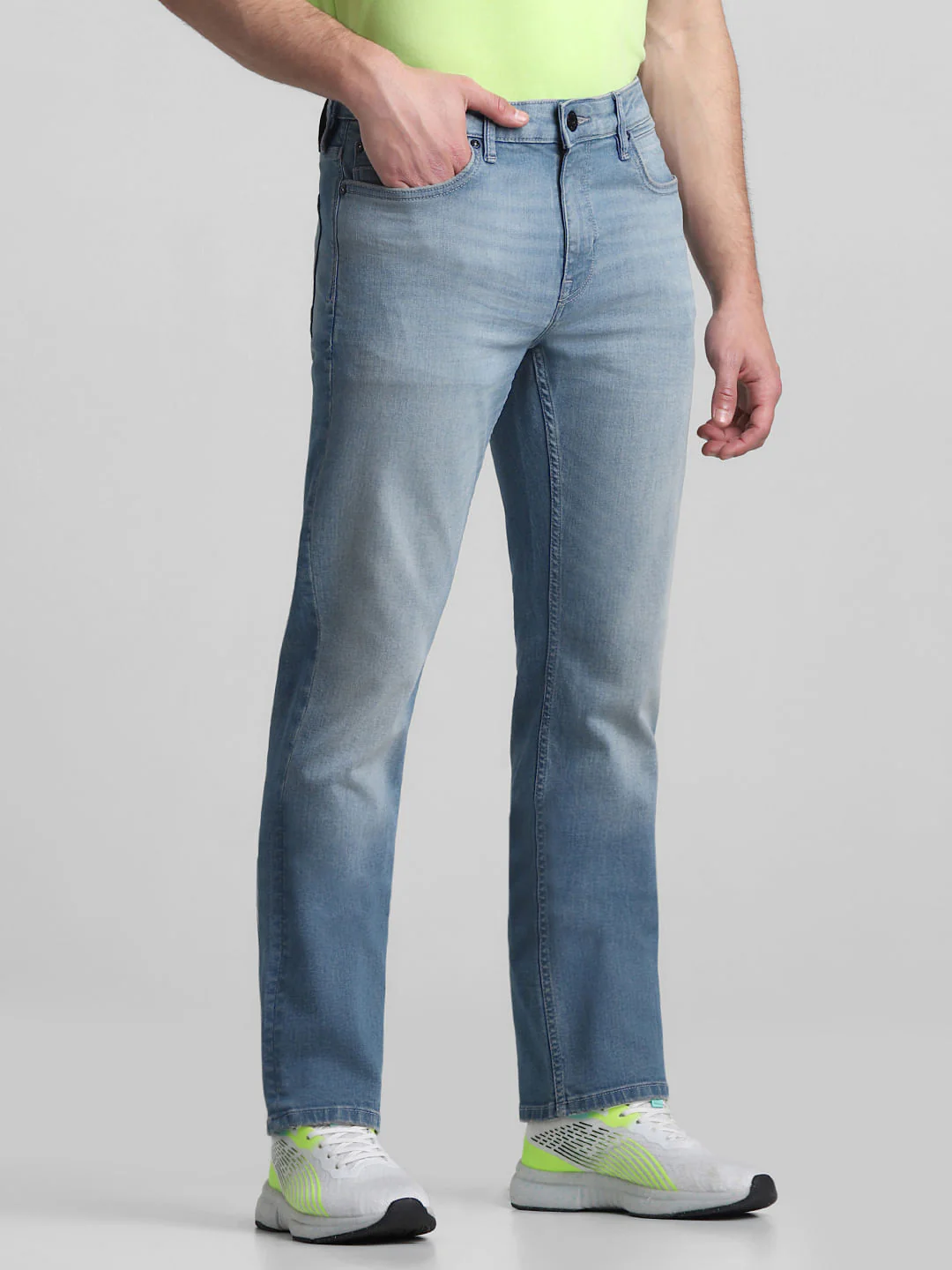 Light Blue Mid Rise Clark Regular Fit Jeans - Image 2
