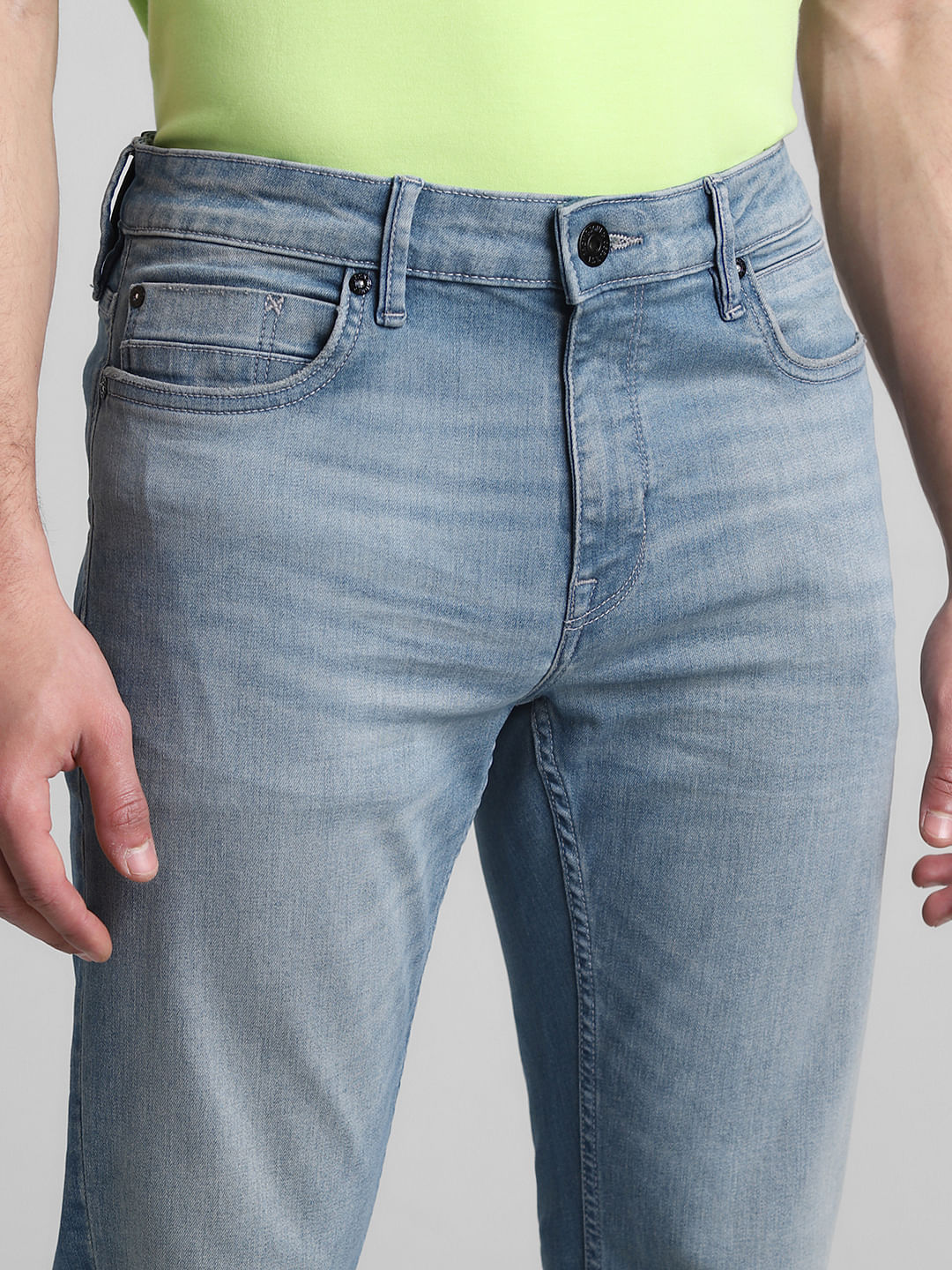 Light Blue Mid Rise Clark Regular Fit Jeans - Image 4