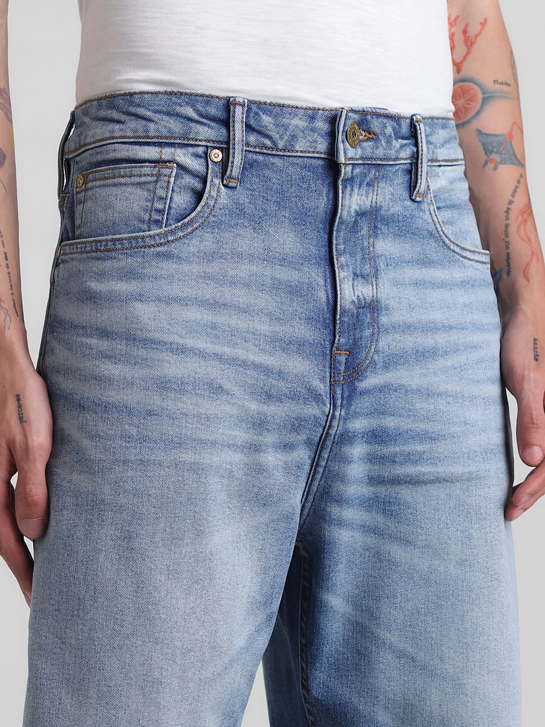 Blue Washed Dario Loose Fit Jeans - Image 4