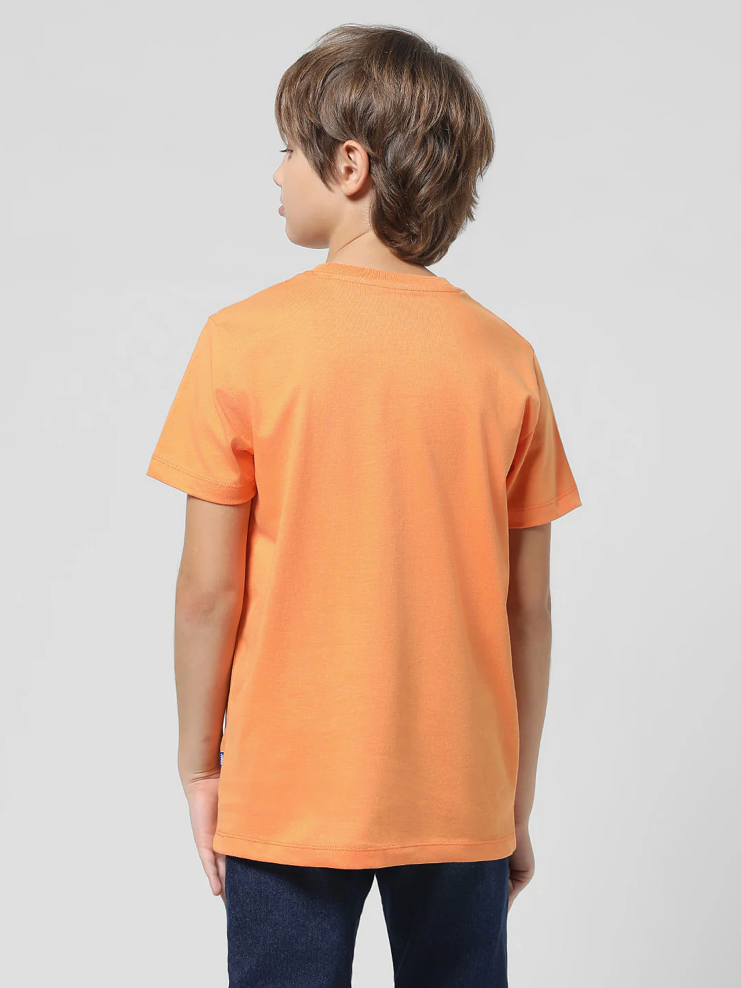 Orange Round Logo Print T-shirt - Image 3