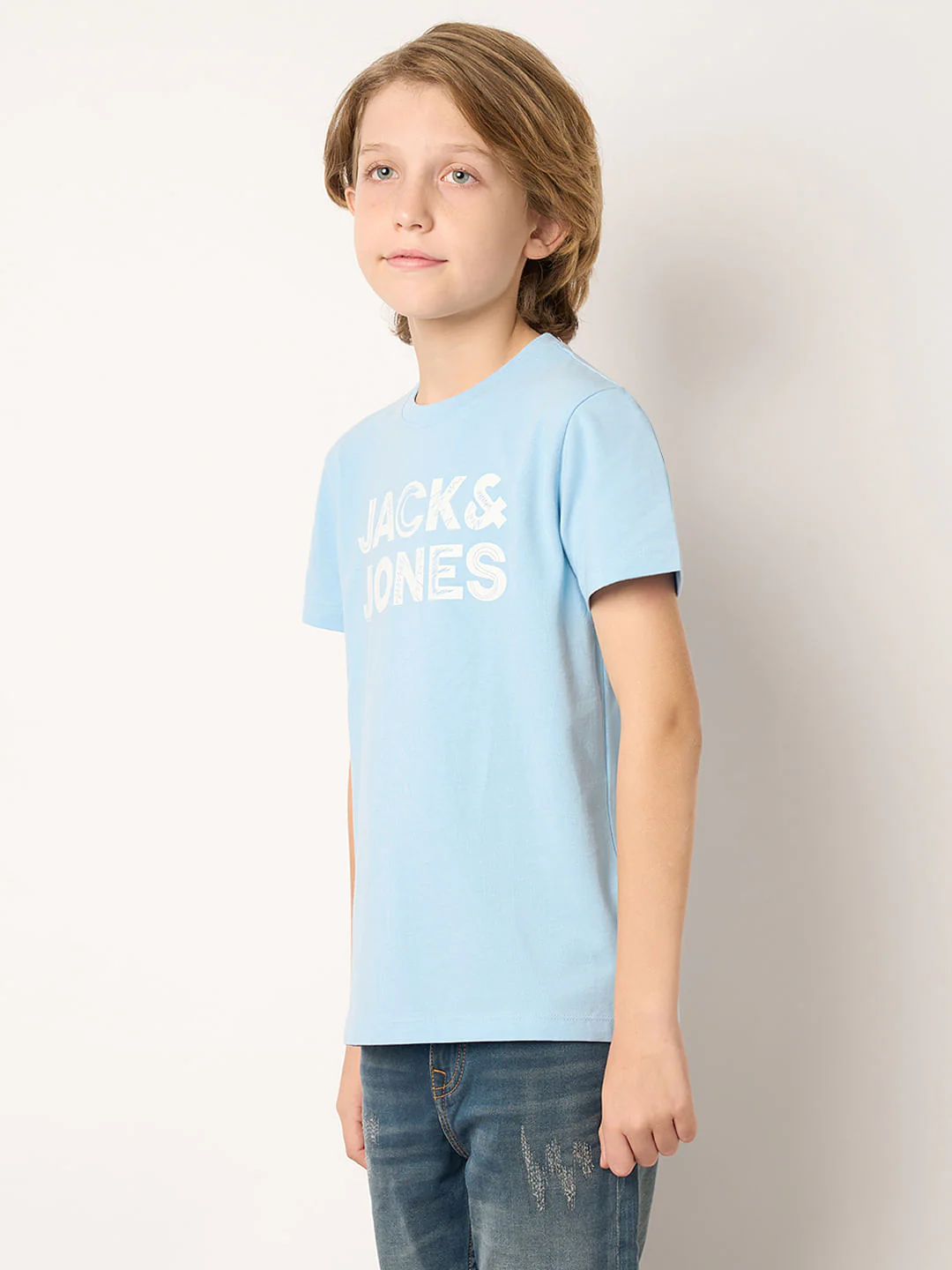 Boys Blue Logo Print T-shirt - Image 3