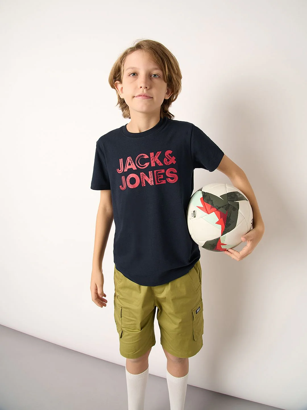 Boys Navy Blue Logo Print T-shirt