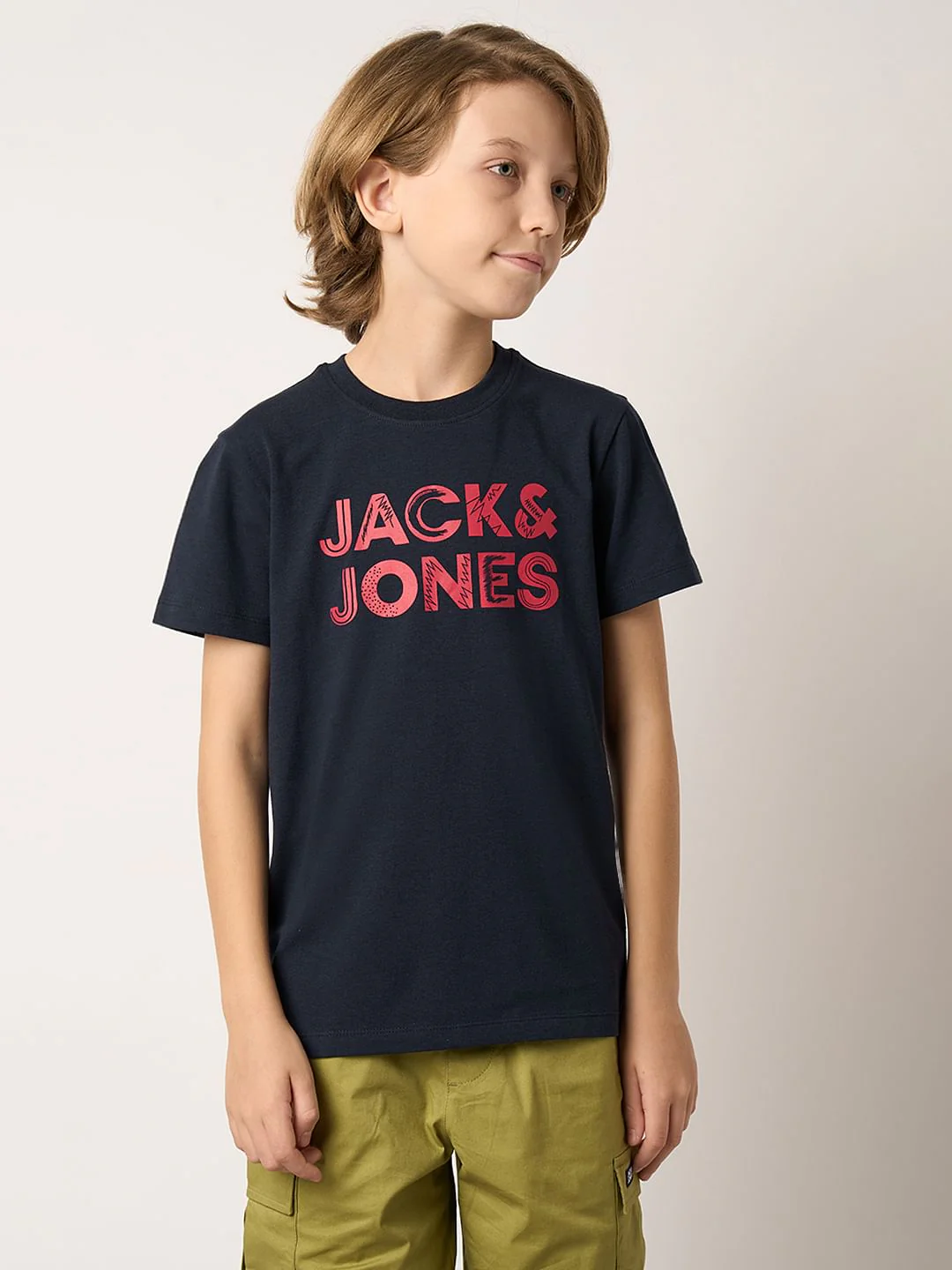 Boys Navy Blue Logo Print T-shirt - Image 2