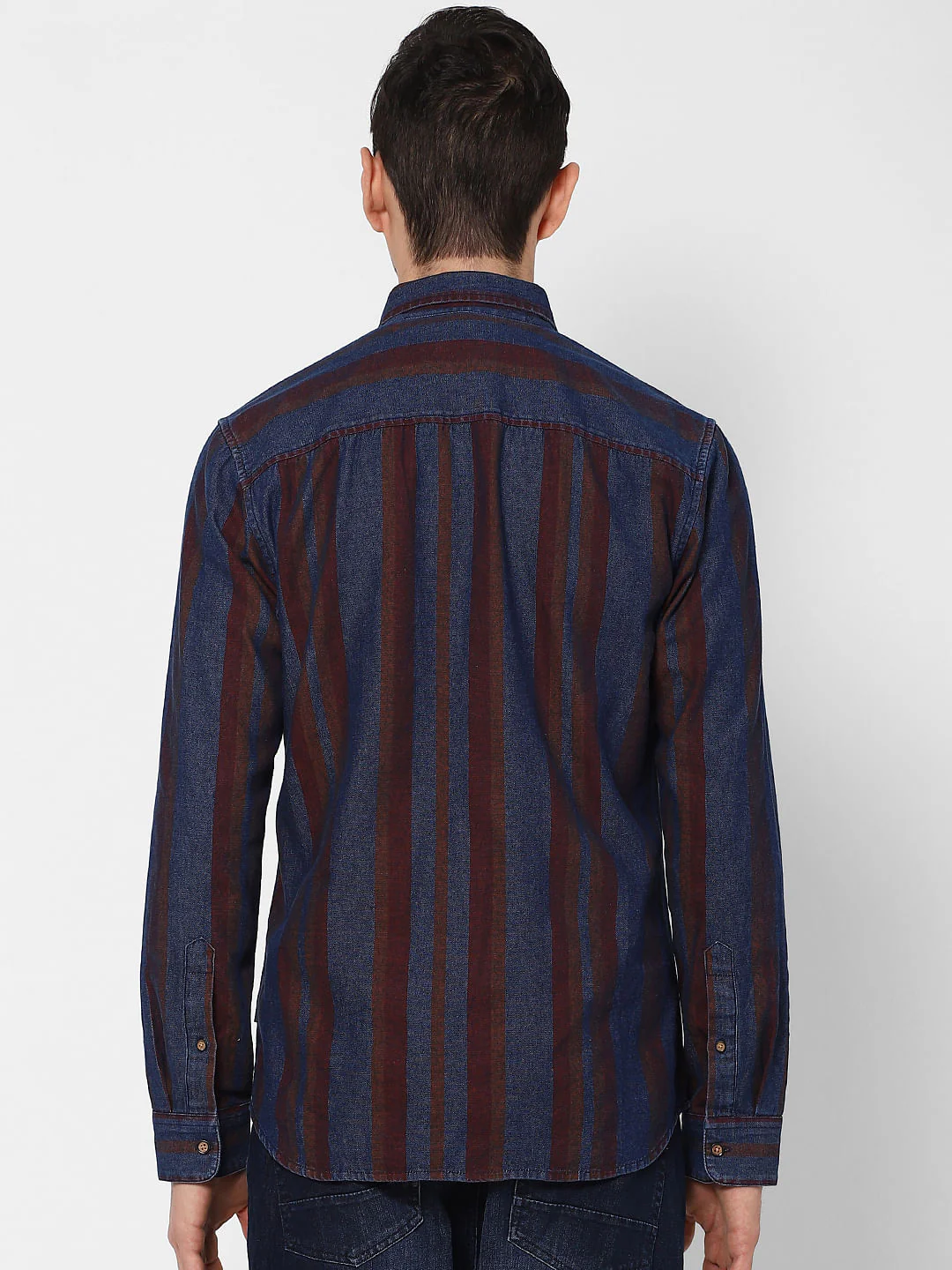 Blue Full Sleeves Striped Shirt - Image 4