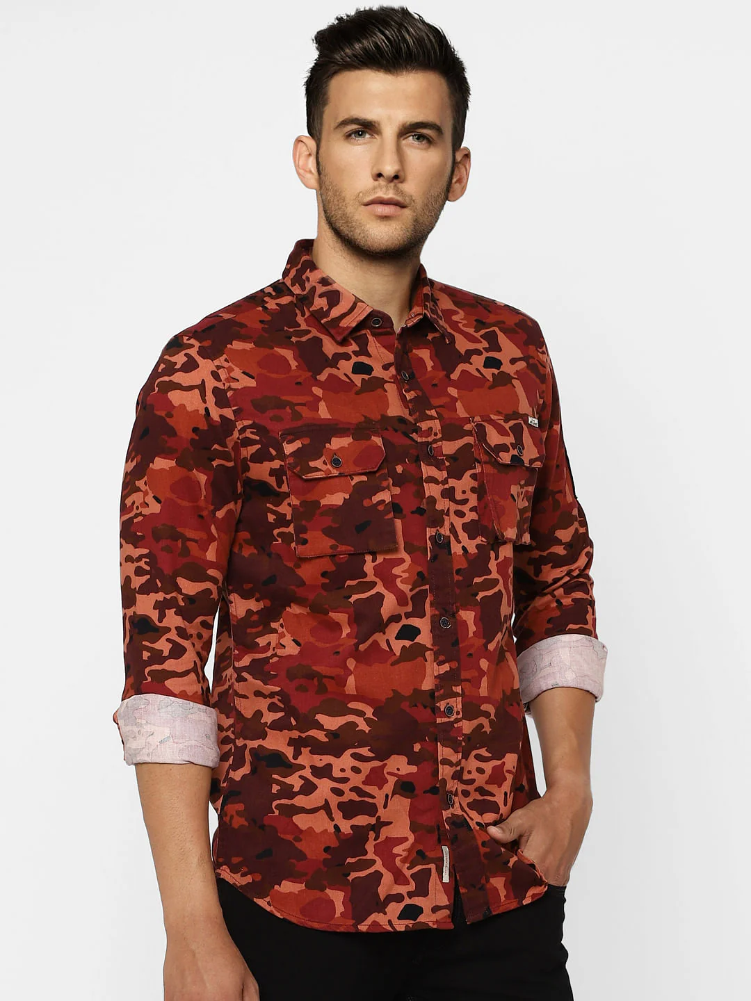 Brown Camo Full Sleeves Shirt - Image 2