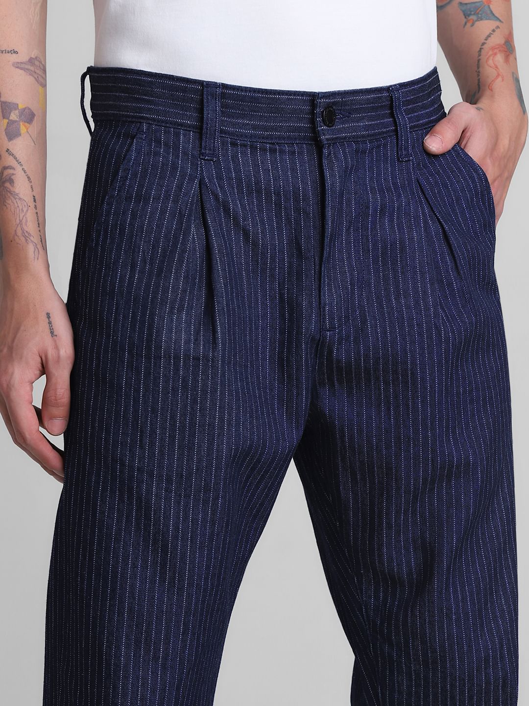 Blue Striped Ace Co-ord Set Anti Fit Jeans - Image 4