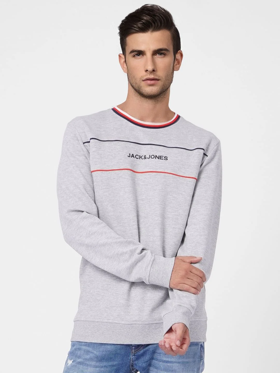Grey Logo Print Sweatshirt - Image 2