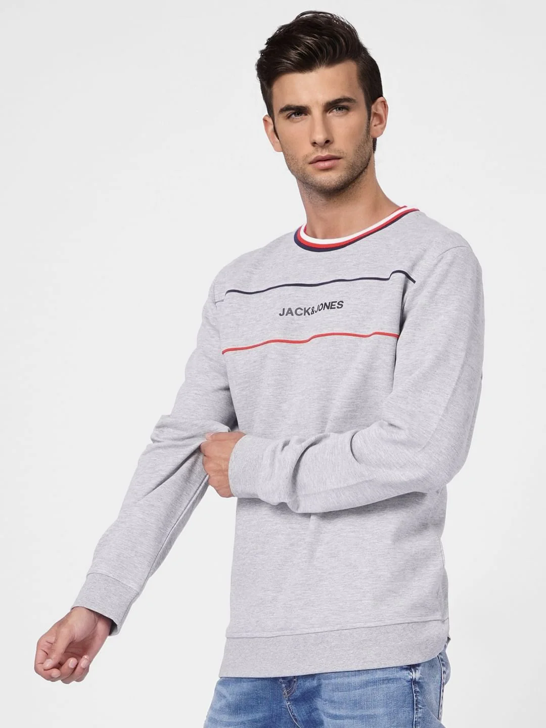 Grey Logo Print Sweatshirt - Image 3